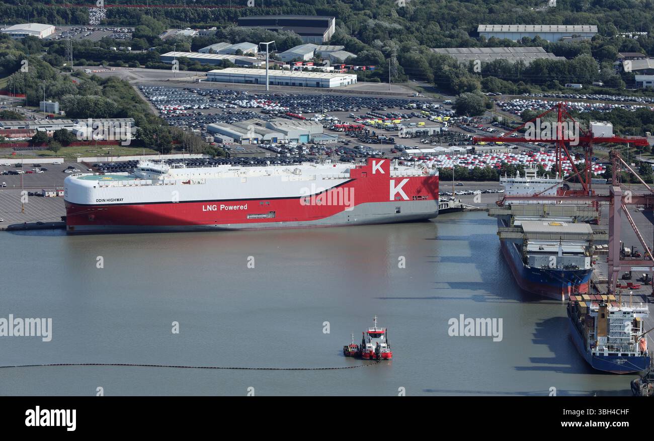 Aus der Vogelperspektive der Avonmouth Docks Stockfoto