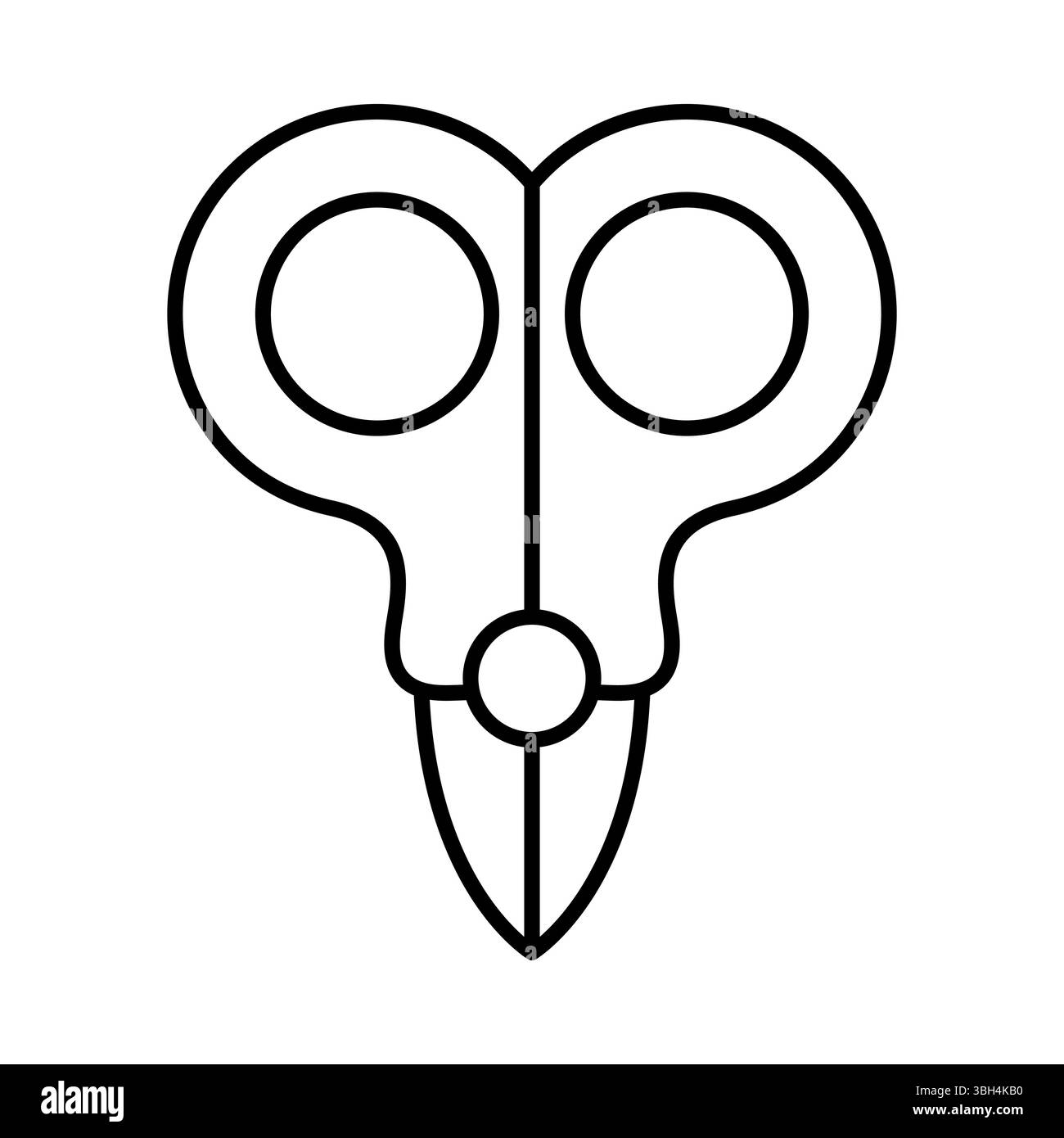 Minimalistische Schere Kontur Vektor-Illustration. Dieses Bild zeigt einen minimalistischen Schwarzweiß-Umriss einer Schere. Stock Vektor