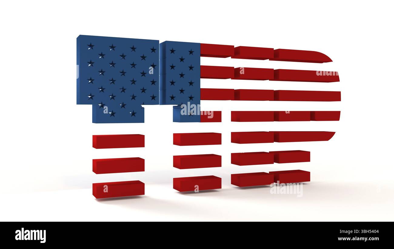 TTIP – Transatlantische Handels- und Investitionspartnerschaft. Verband Europa und USA. 3D-Rendering Stockfoto