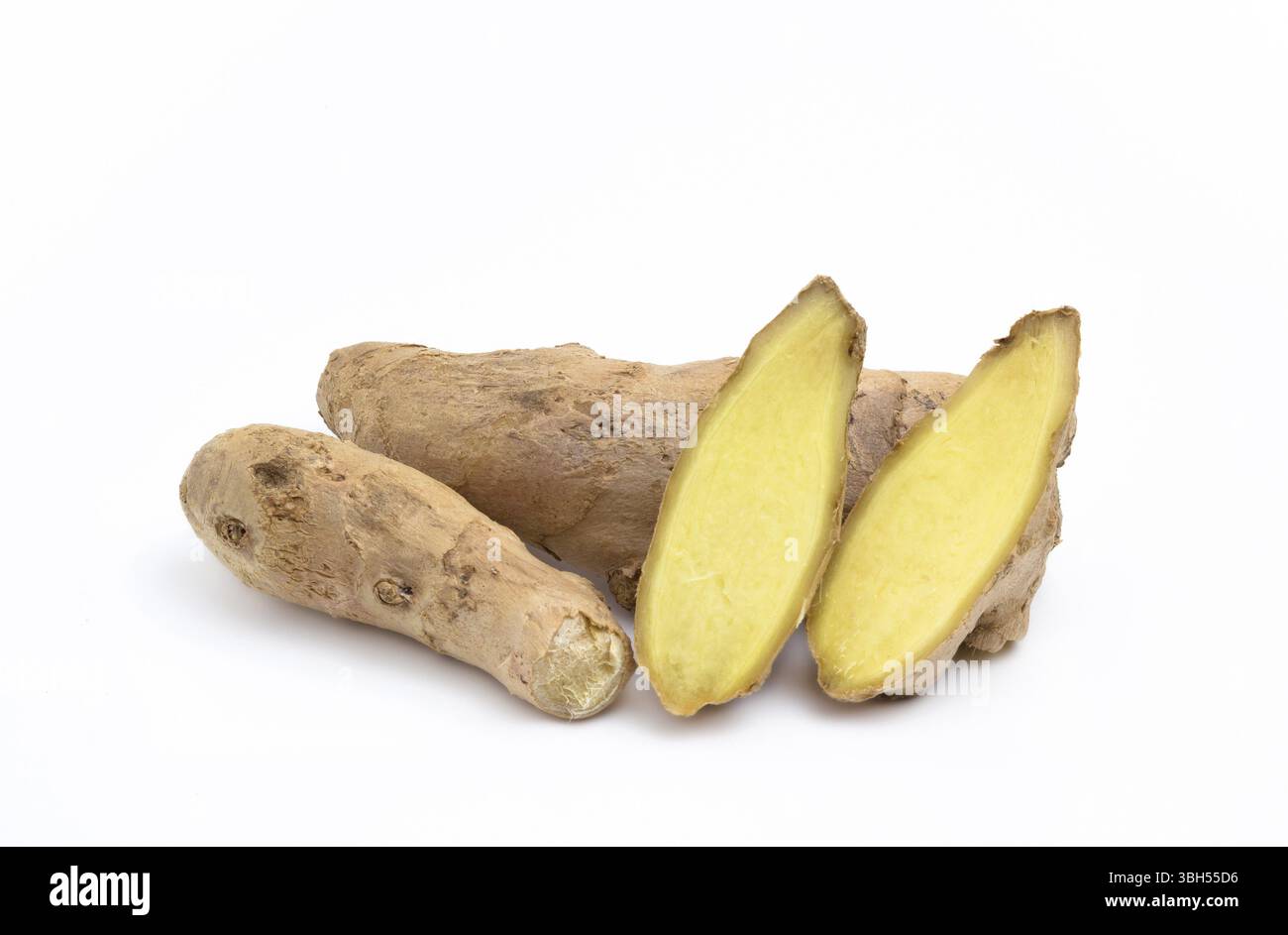 Ingwer-Wurzel isoliert auf einem weißen Studio-Hintergrund Stockfoto