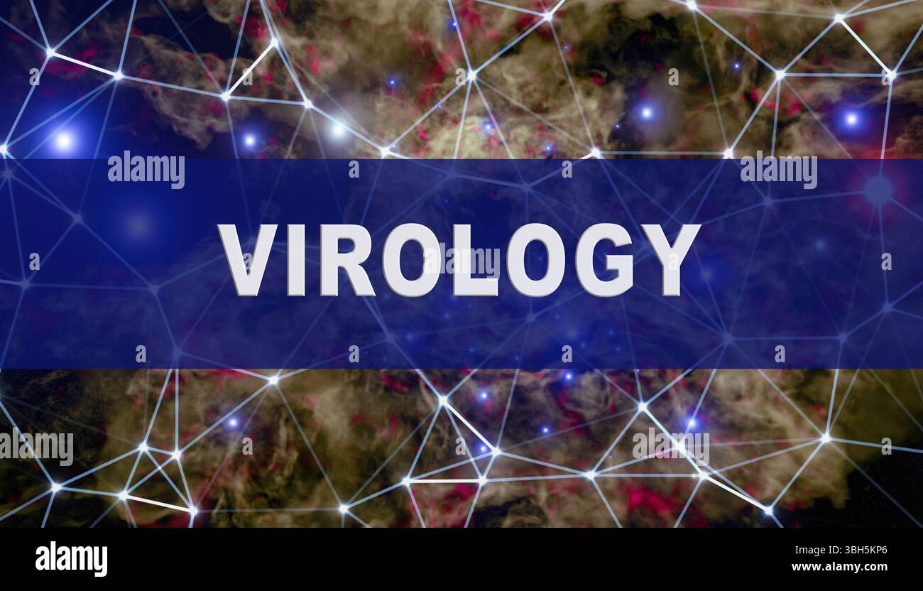 Virologie. Konzentriert sich auf Viren und ihre Interaktion mit Wirtsorganismen, die für die Prävention und Behandlung von Krankheiten von entscheidender Bedeutung sind. Stockfoto