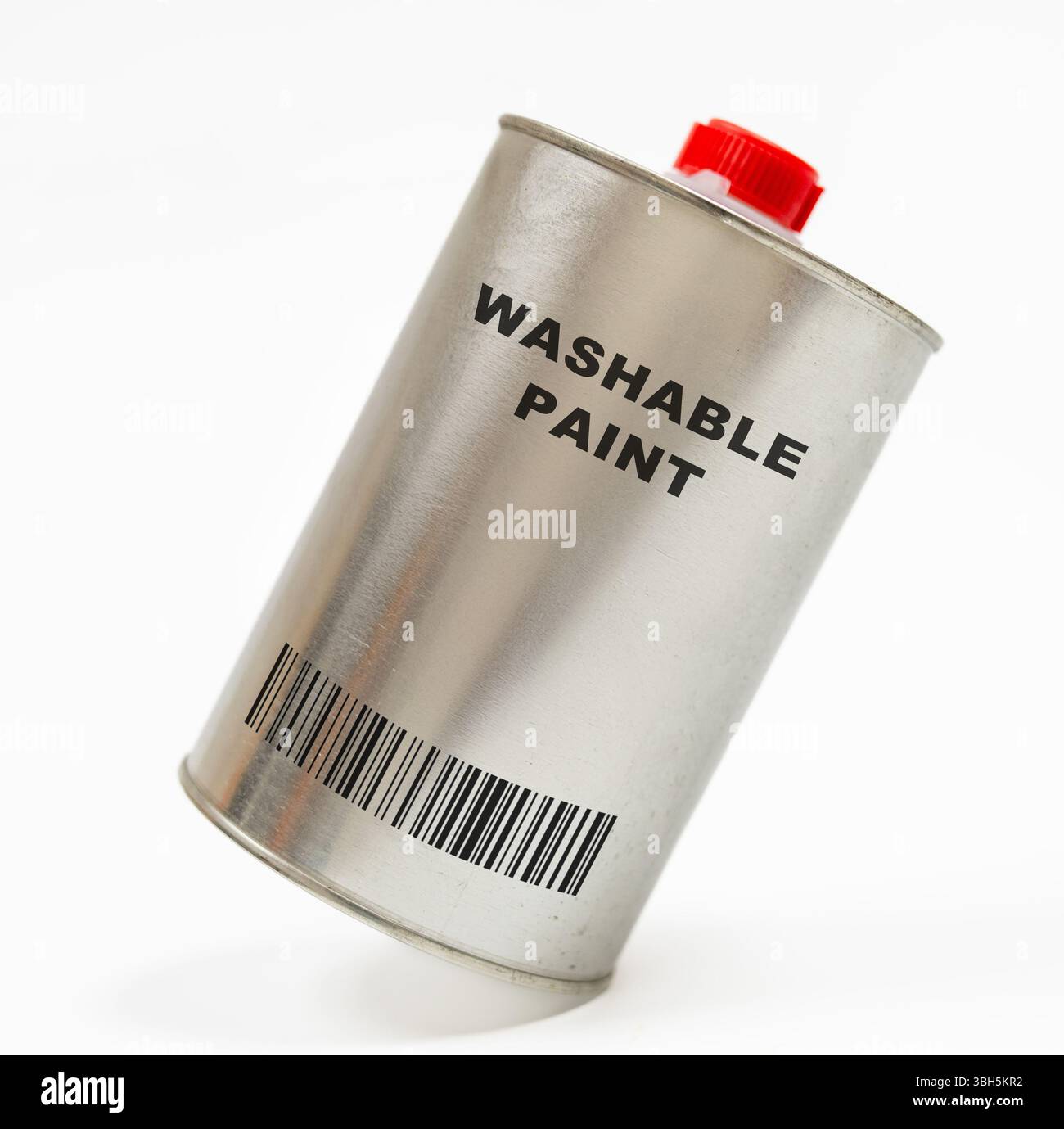 Abwaschbare Farbe. Leicht zu reinigende Beschichtung für stark frequentierte Bereiche. Stockfoto