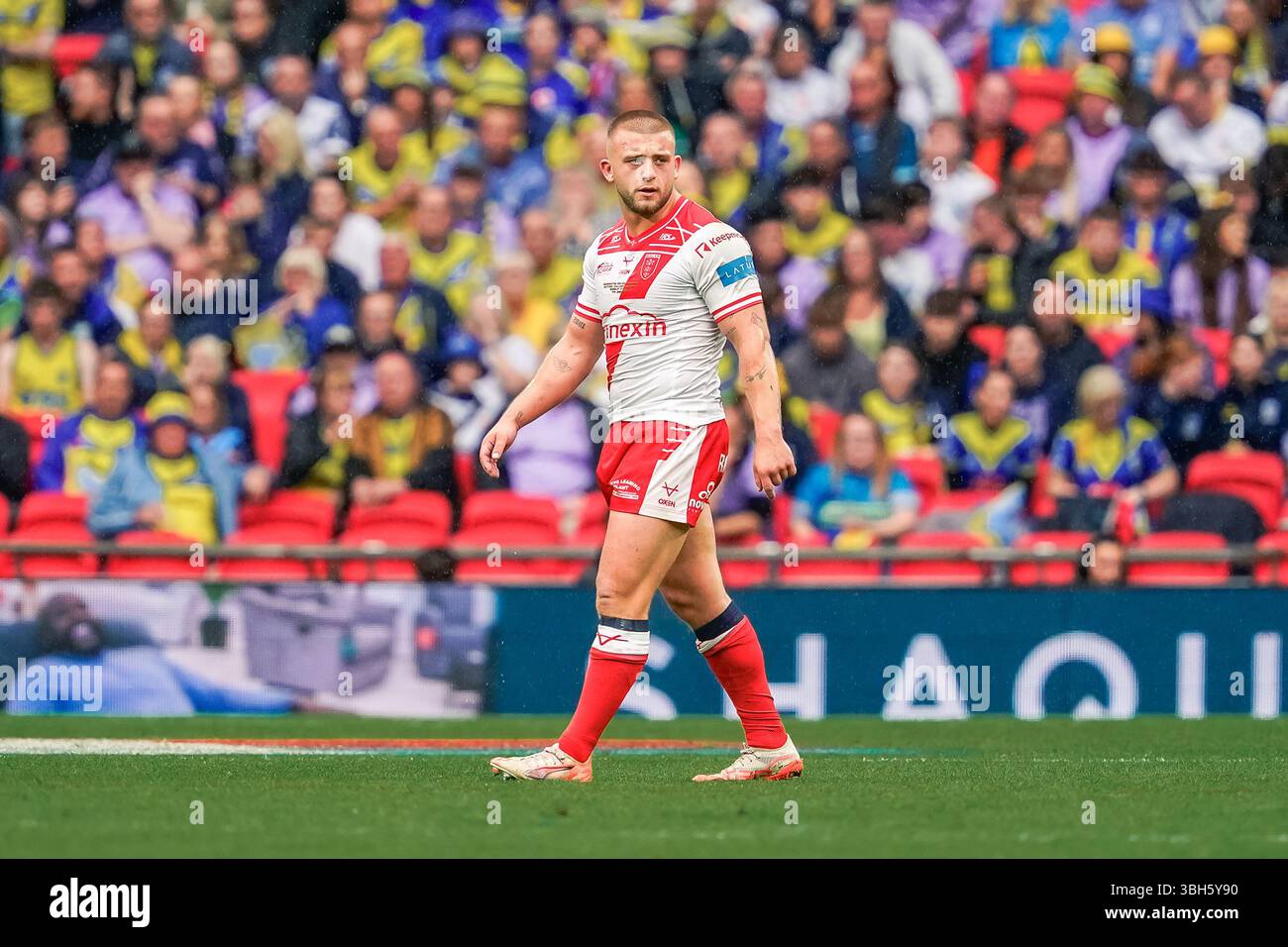 LONDON, ENGLAND - 7. JUNI: Mikey Lewis von Hull Kingston Rovers während des Betfred Challenge Cup-Spiels zwischen Warrington Wolves und Hull KR im Wembley Stadium am 7. Juni 2025 in London England. (Foto: James Giblin) Stockfoto
