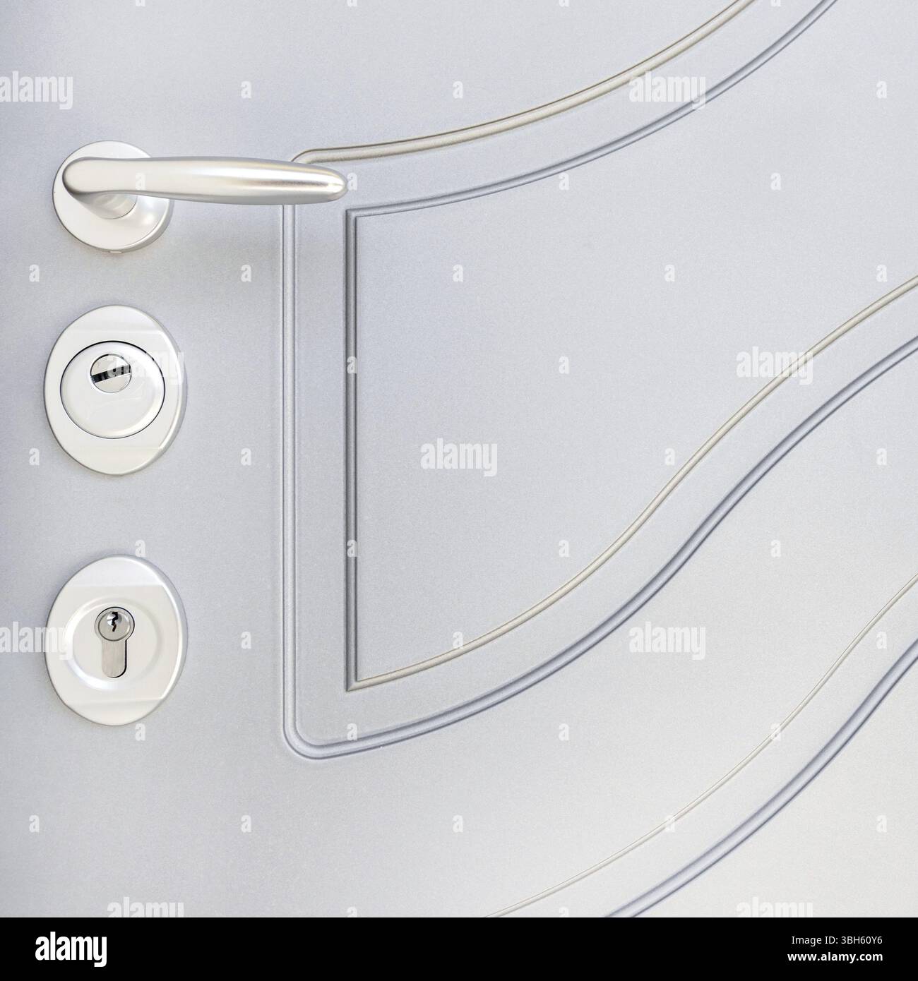 Details Moderne Tür. Elegante Eingangstür. Nahaufnahme Stockfoto