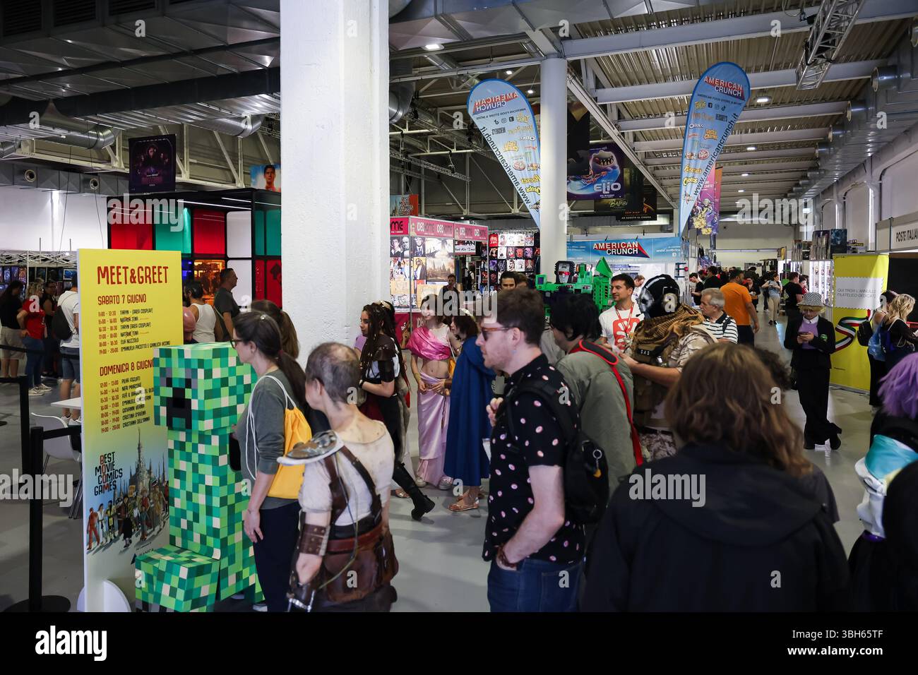 Mailand, die beste Comics- und Spiele-Veranstaltung für Popkultur im Superstudio Più. Auf dem Foto: Ein Blick auf die Messe Stockfoto