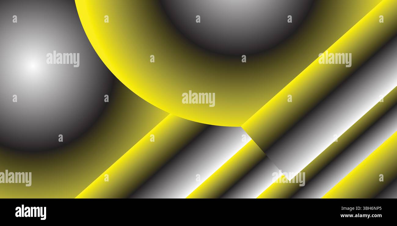 Abstrakte gelbe graue dunkle verlaufende geometrische Form mit futuristischem Konzepthintergrund Stock Vektor