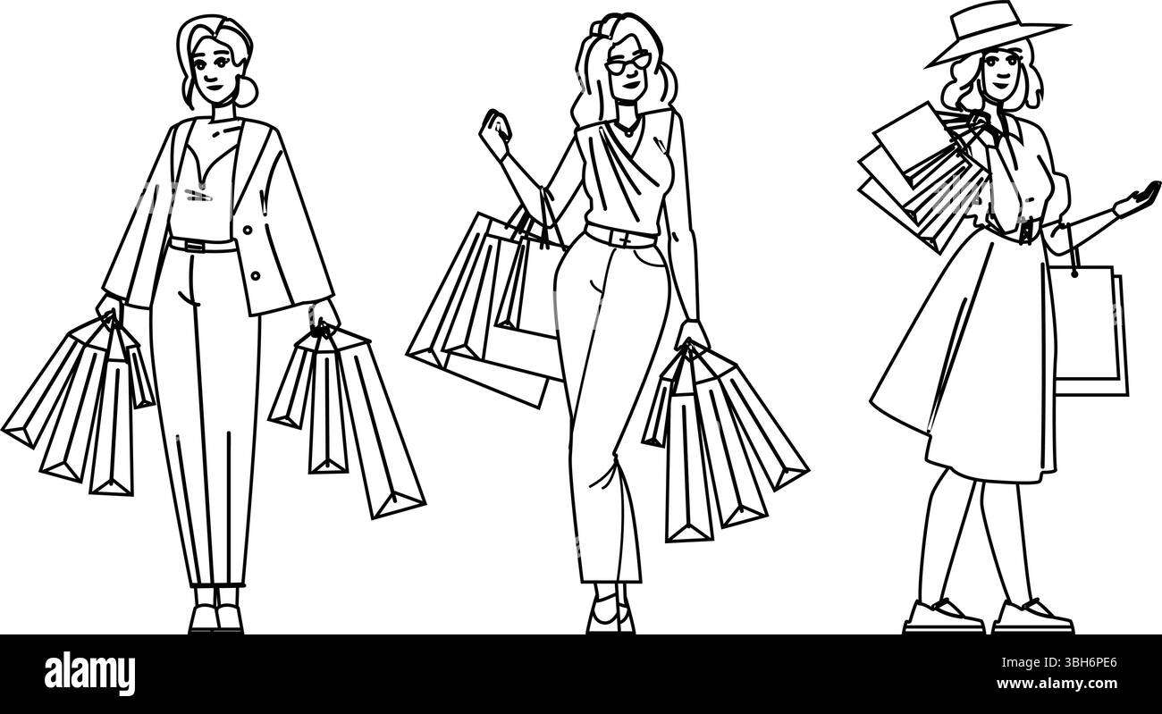 Umhängetaschen Frauenvektor Stock Vektor