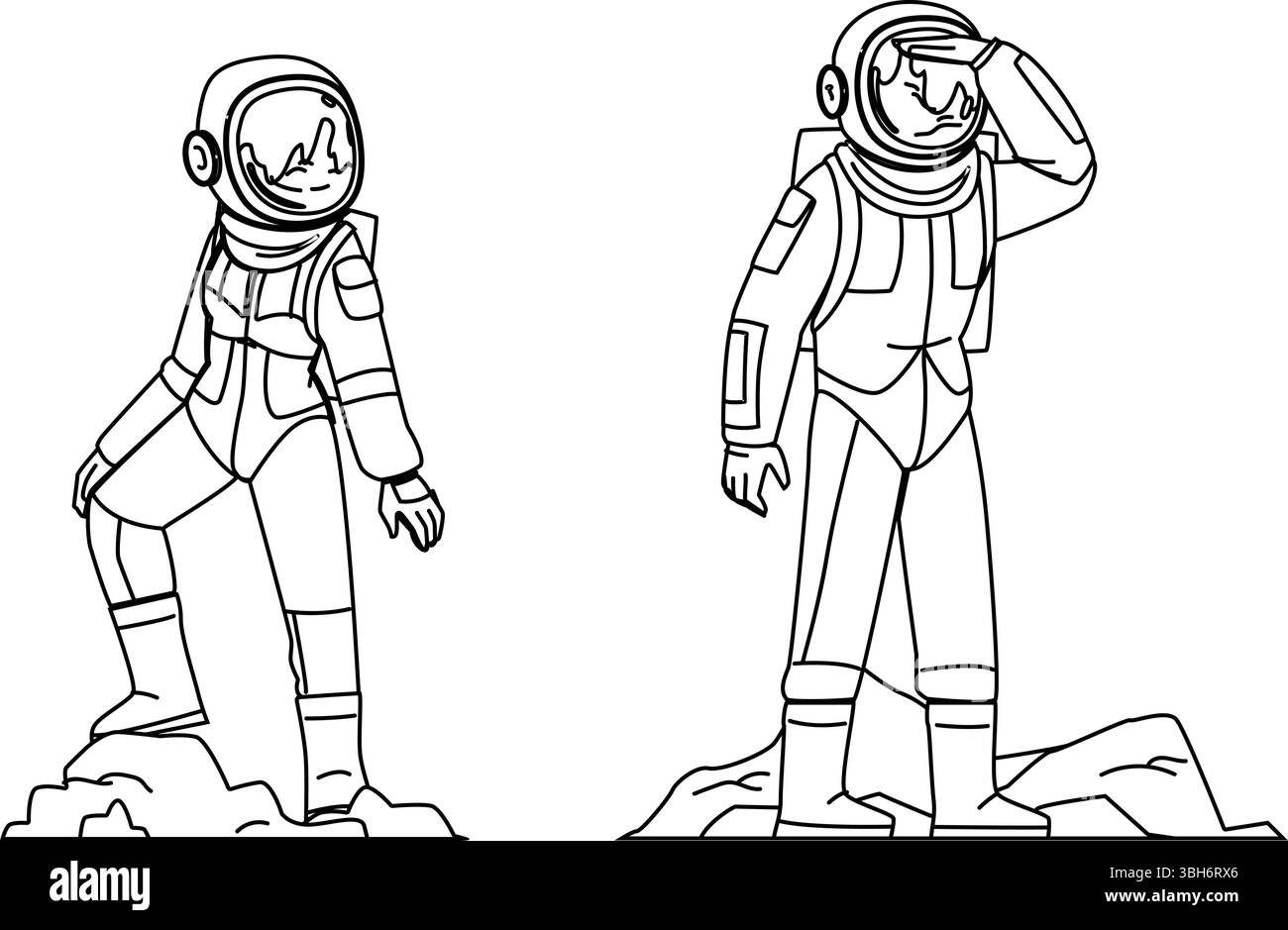 Kosmonauten-Raumsonde-Kolonisierungsvektor Stock Vektor