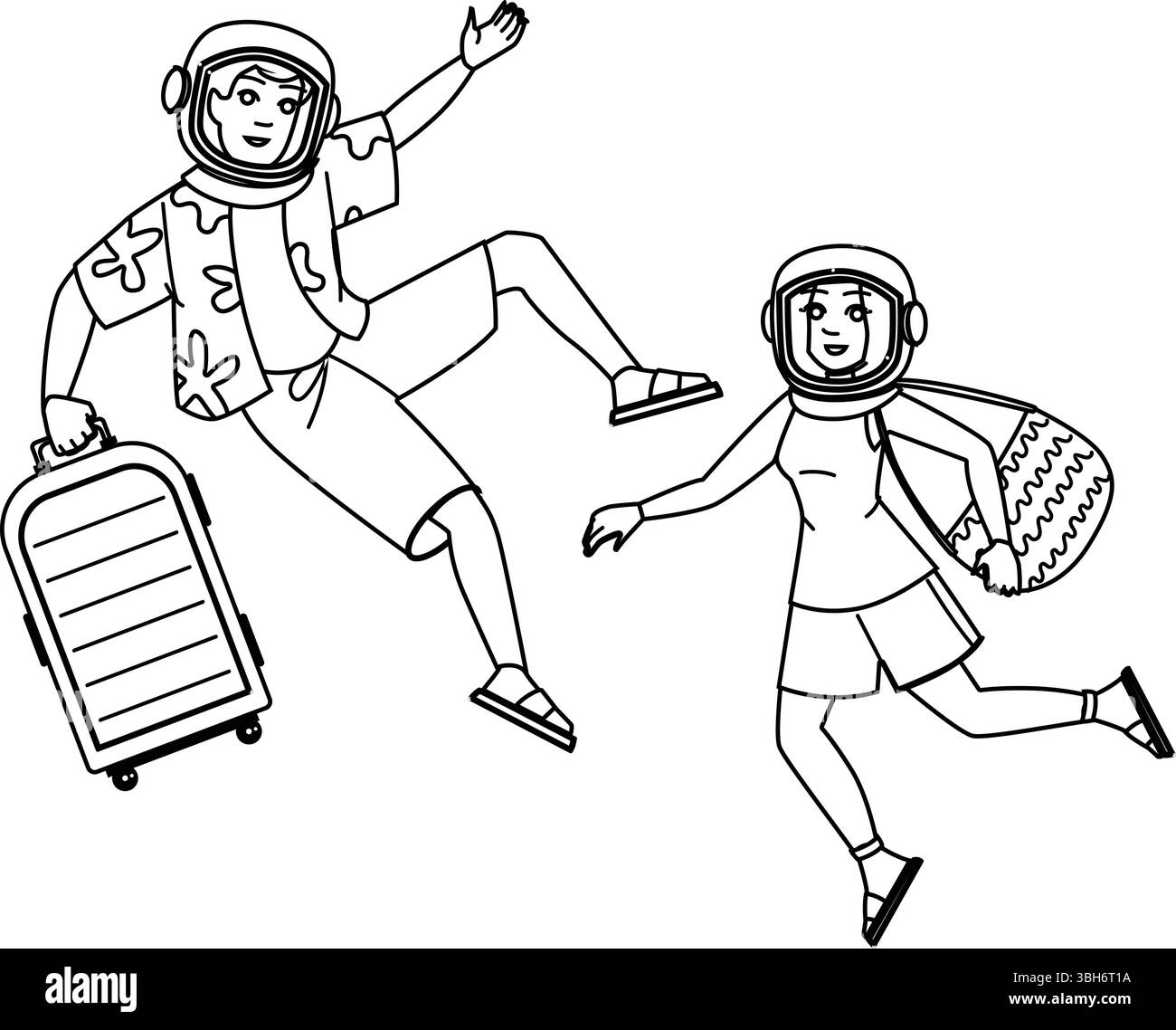 Astronauten-Weltraumtourismus-Vektor Stock Vektor