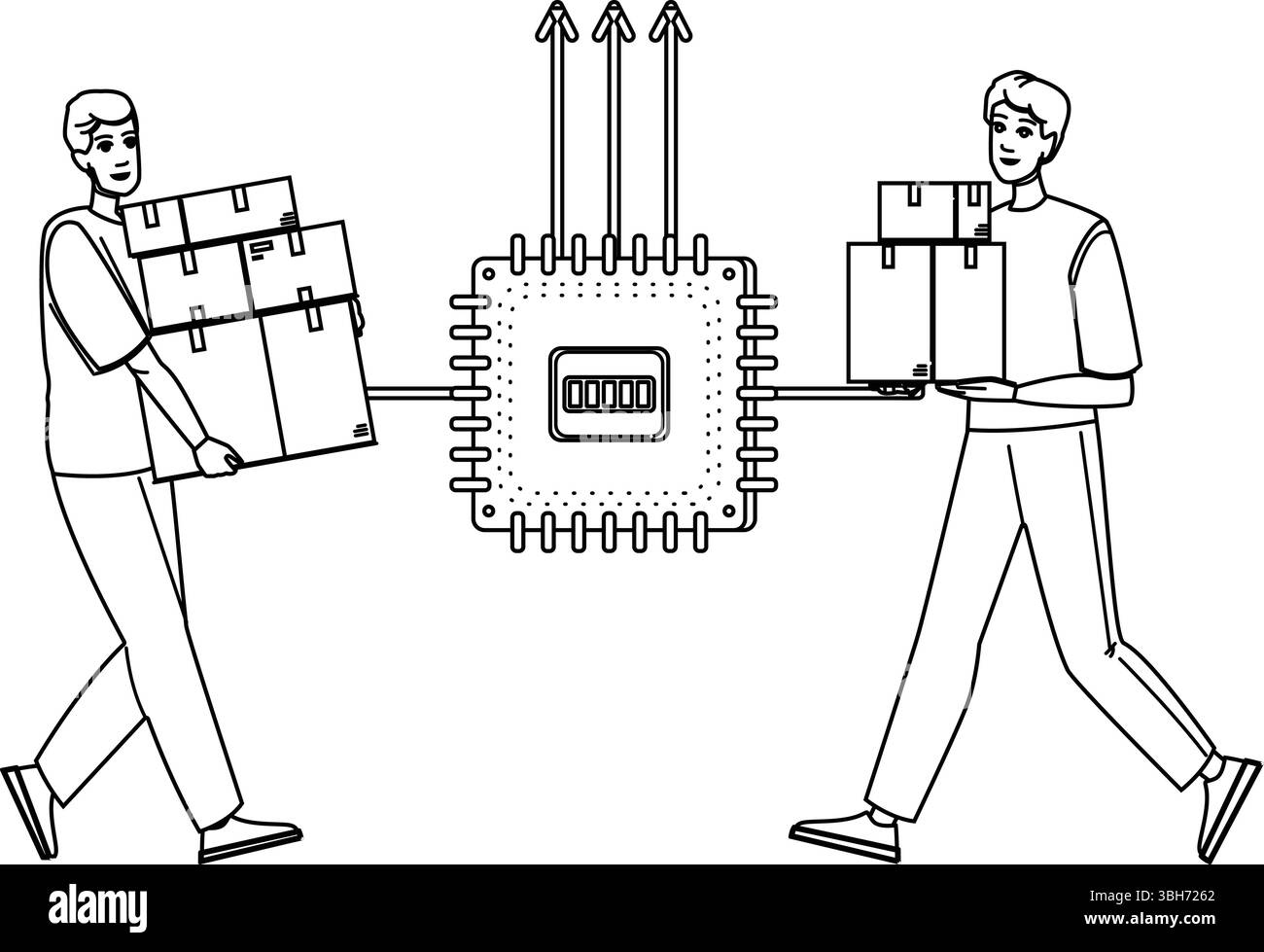 Vektor für die Verwaltung von Lagerbeständen Stock Vektor