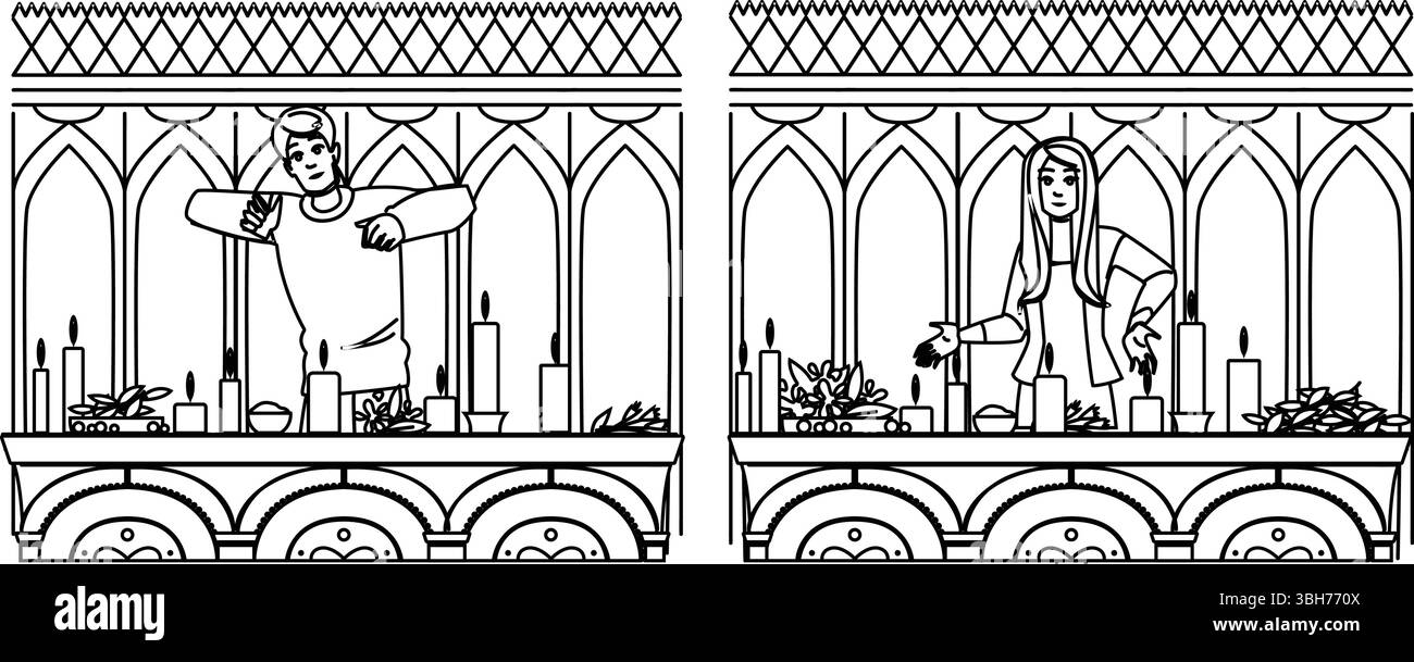 Zauberei-Altar-Vektor Stock Vektor