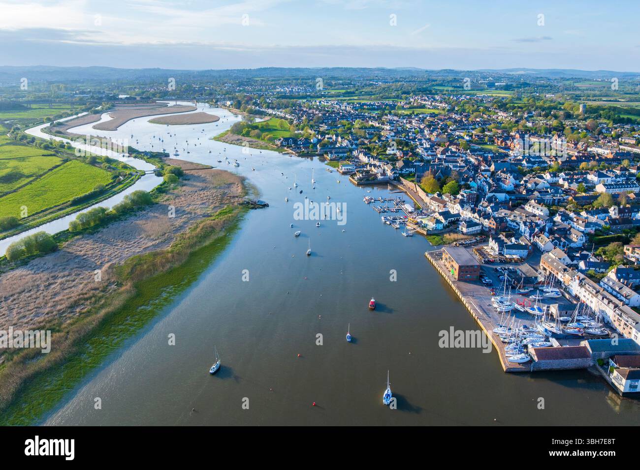 Fluss exe von oben in der Nähe von Topsham, Devon, England, Großbritannien, Europa Stockfoto
