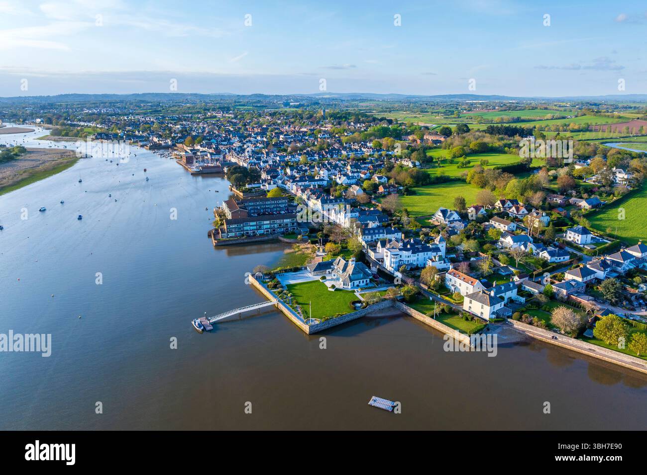 Fluss exe von oben in der Nähe von Topsham, Devon, England, Großbritannien, Europa Stockfoto