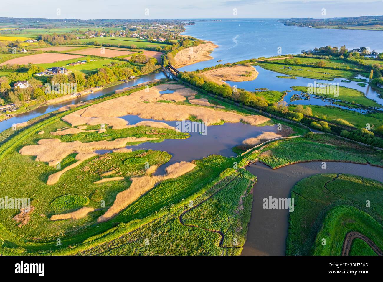 Fluss exe von oben in der Nähe von Topsham, Devon, England, Großbritannien, Europa Stockfoto