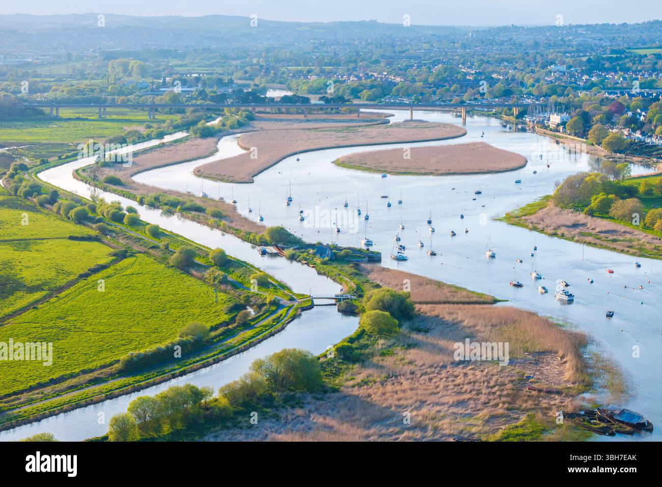 Fluss exe von oben in der Nähe von Topsham, Devon, England, Großbritannien, Europa Stockfoto