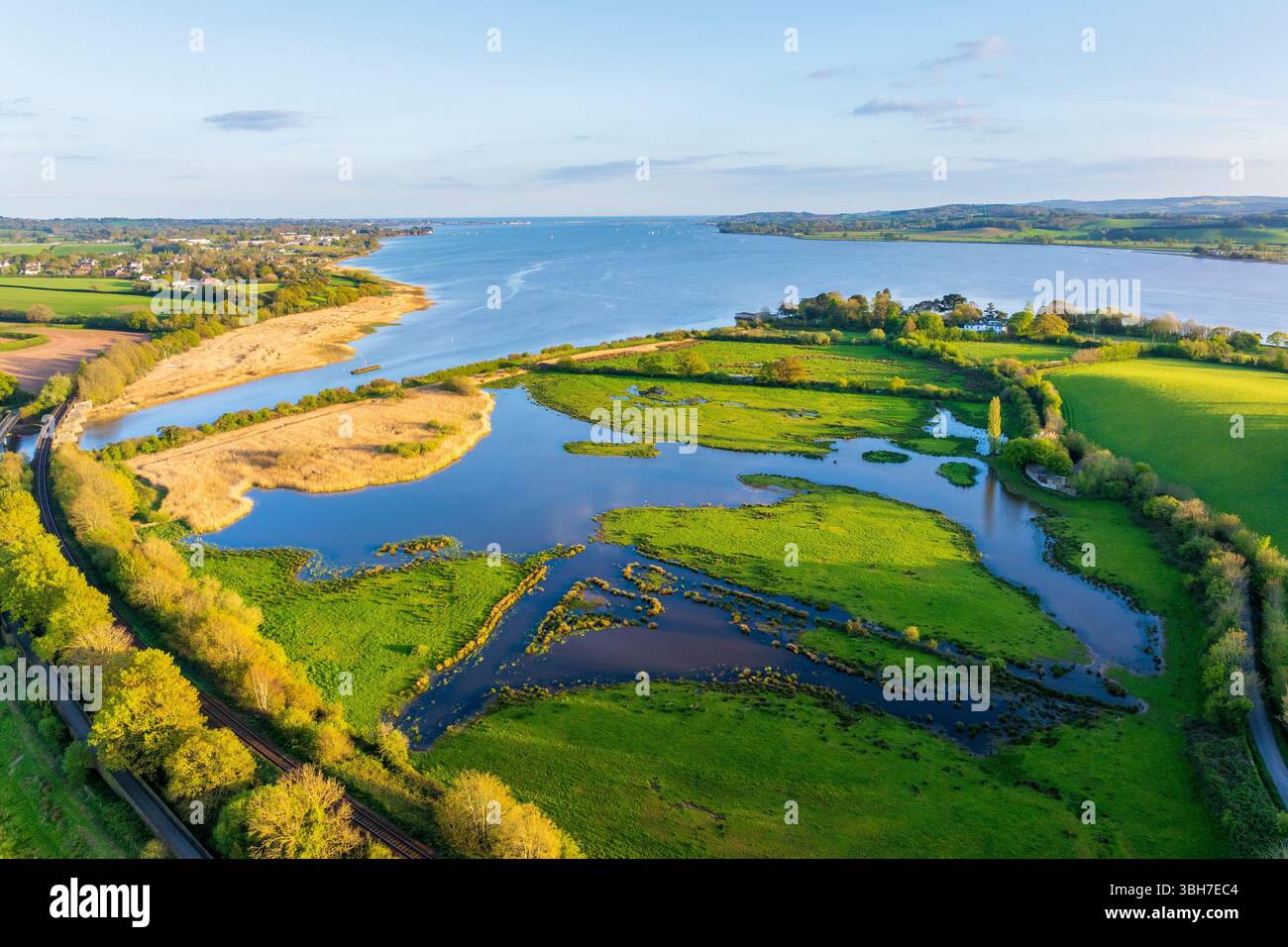 Fluss exe von oben in der Nähe von Topsham, Devon, England, Großbritannien, Europa Stockfoto