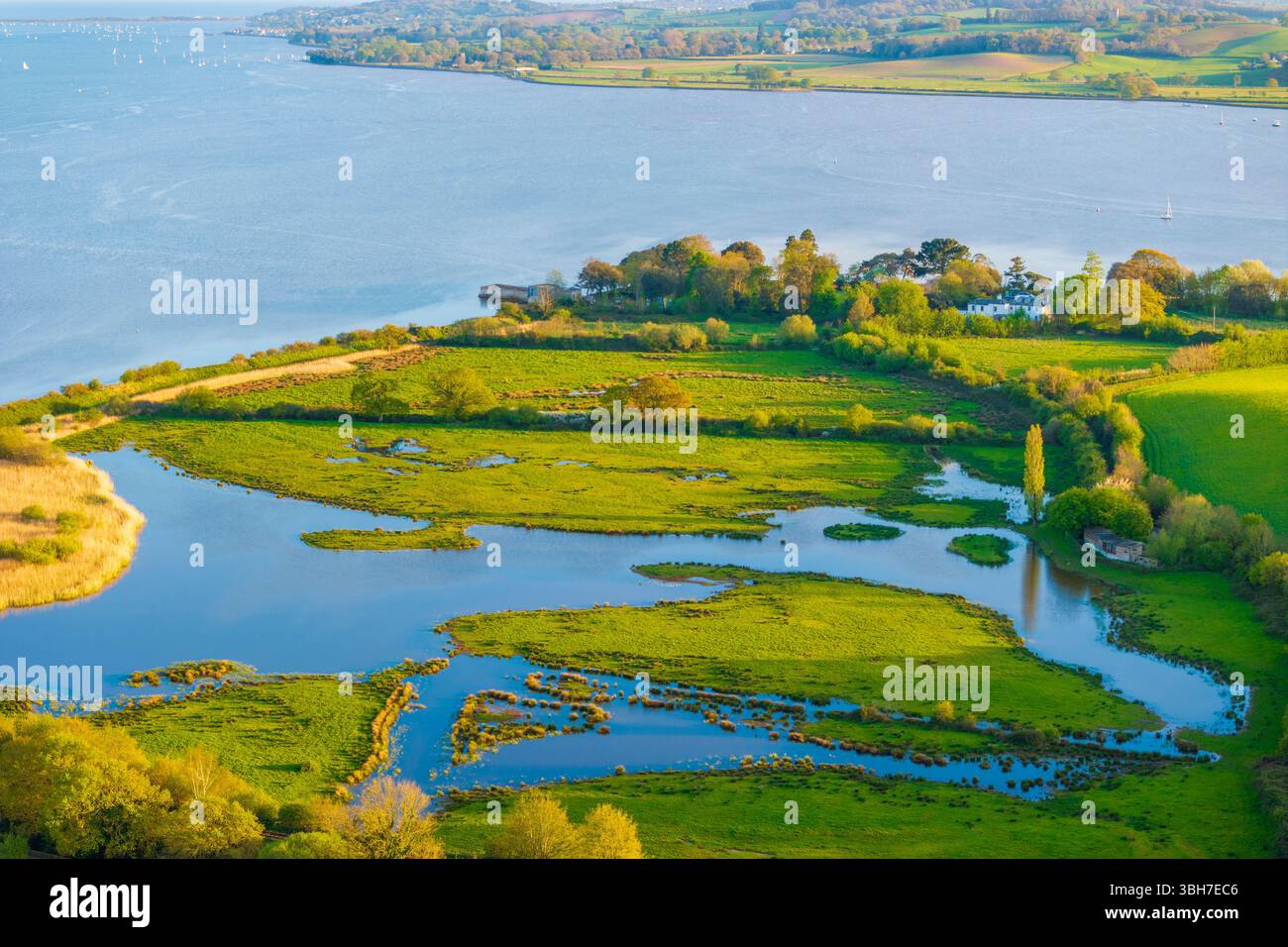 Fluss exe von oben in der Nähe von Topsham, Devon, England, Großbritannien, Europa Stockfoto