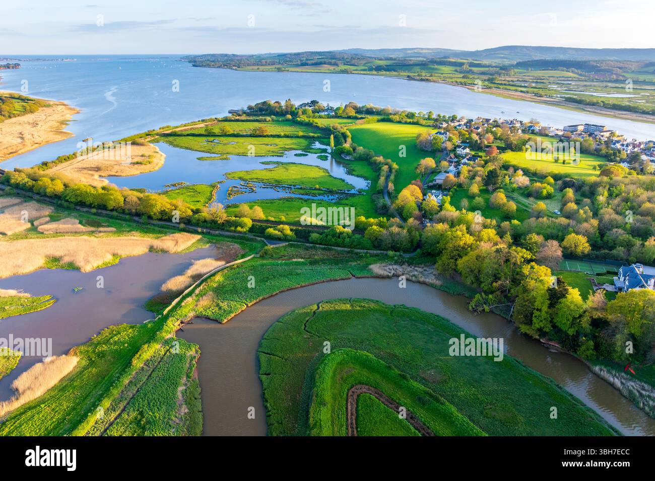 Fluss exe von oben in der Nähe von Topsham, Devon, England, Großbritannien, Europa Stockfoto