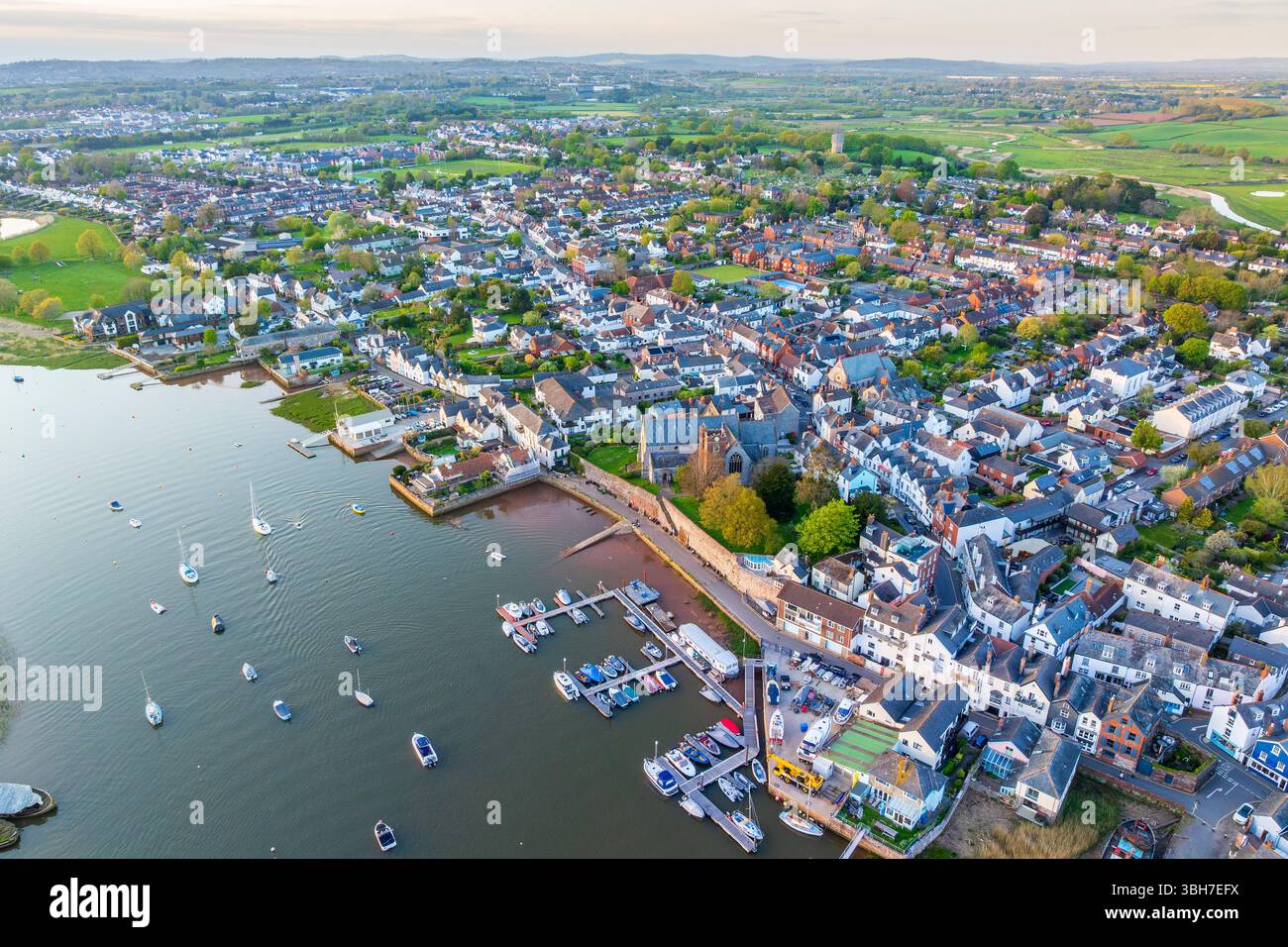 Fluss exe von oben in der Nähe von Topsham, Devon, England, Großbritannien, Europa Stockfoto