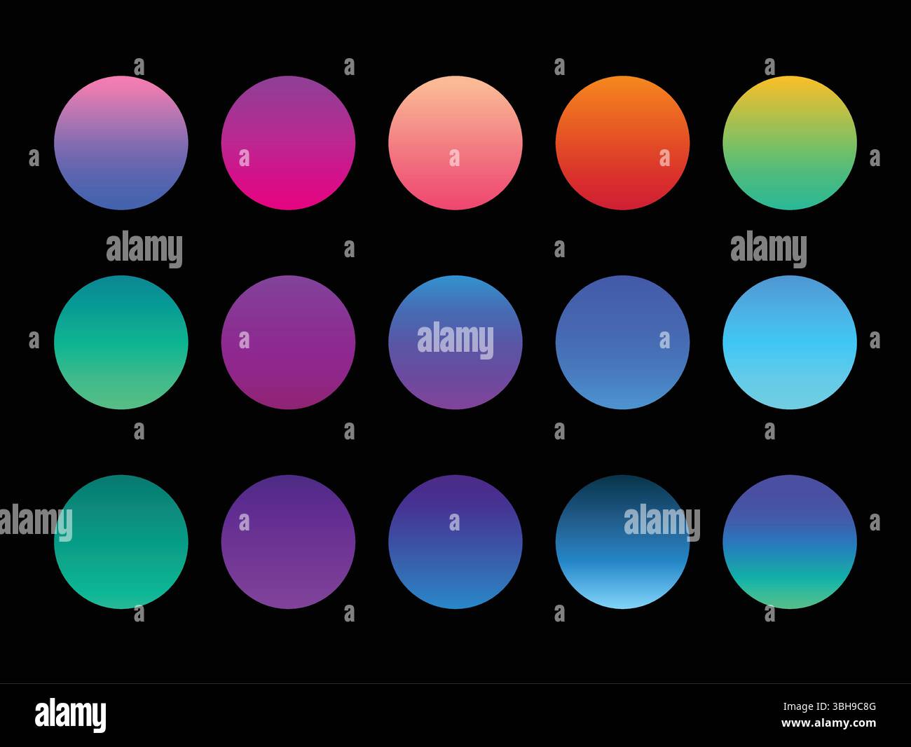 Farbmuster Mit Farbverlauf In Leuchtendem Neon – Modernes Farbpalettendesign Stock Vektor