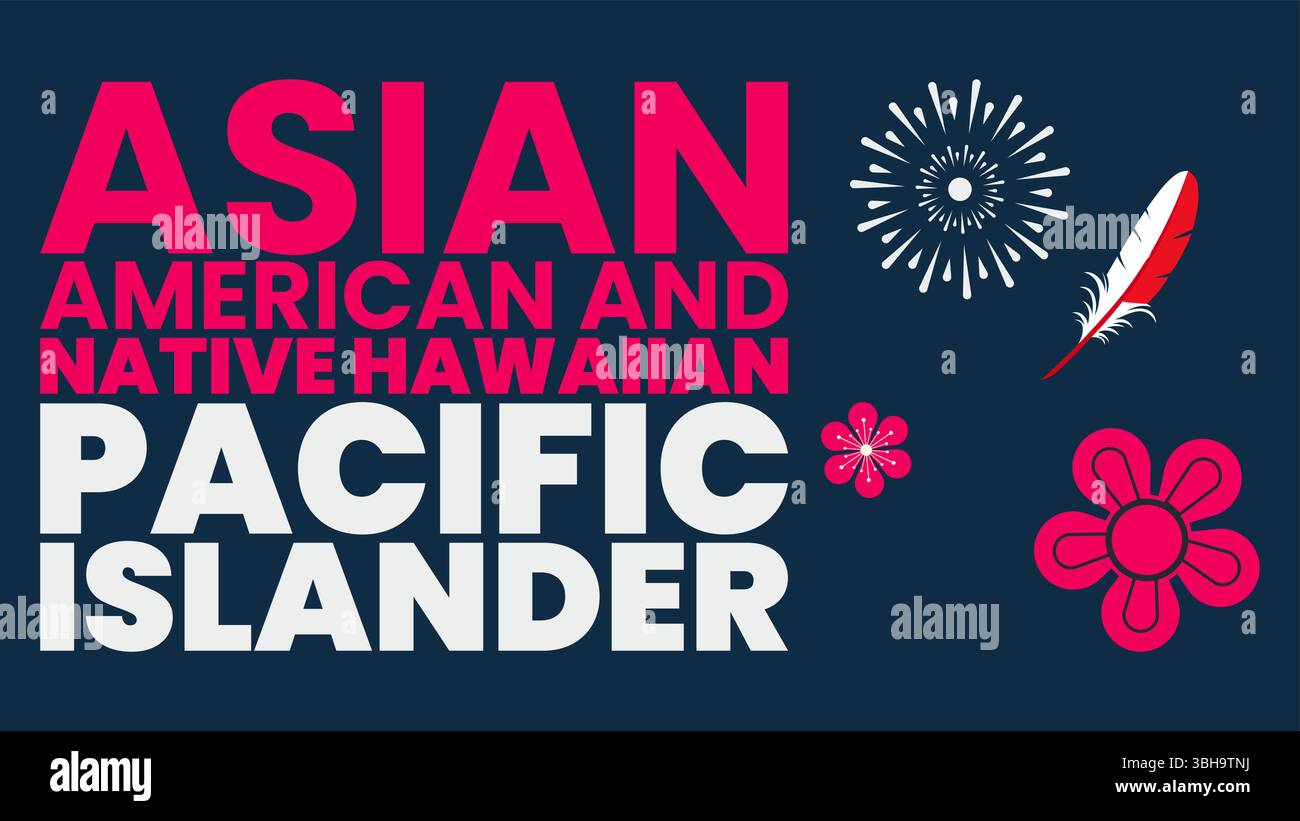 Vereint im Erbe, asiatisch-amerikanisch und hawaiianisch-pazifischer Inselbewohner Stock Vektor