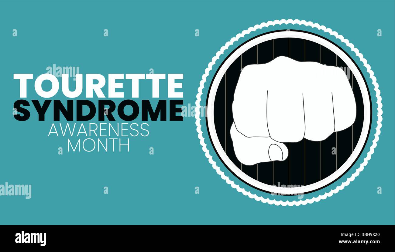Tourette-Krieger, Stigma Brechen, Bewusstsein Schaffen Stock Vektor
