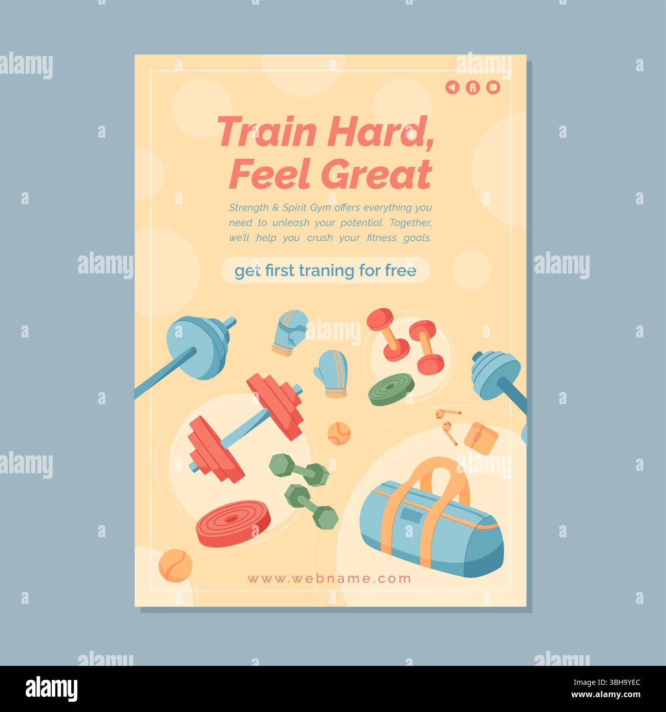 Buntes Design Für Fitnessgeräte Stock Vektor