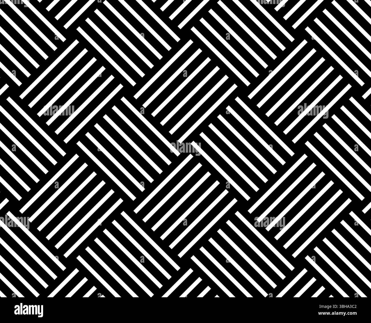 Korbstruktur aus Korb. Gekreuztes, gerades Streifenmuster. Hintergrund für parallele und senkrechte Linien. Abstraktes geometrisches Muster. Einfache Gewebestruktur. Vektorgrafik. Stock Vektor