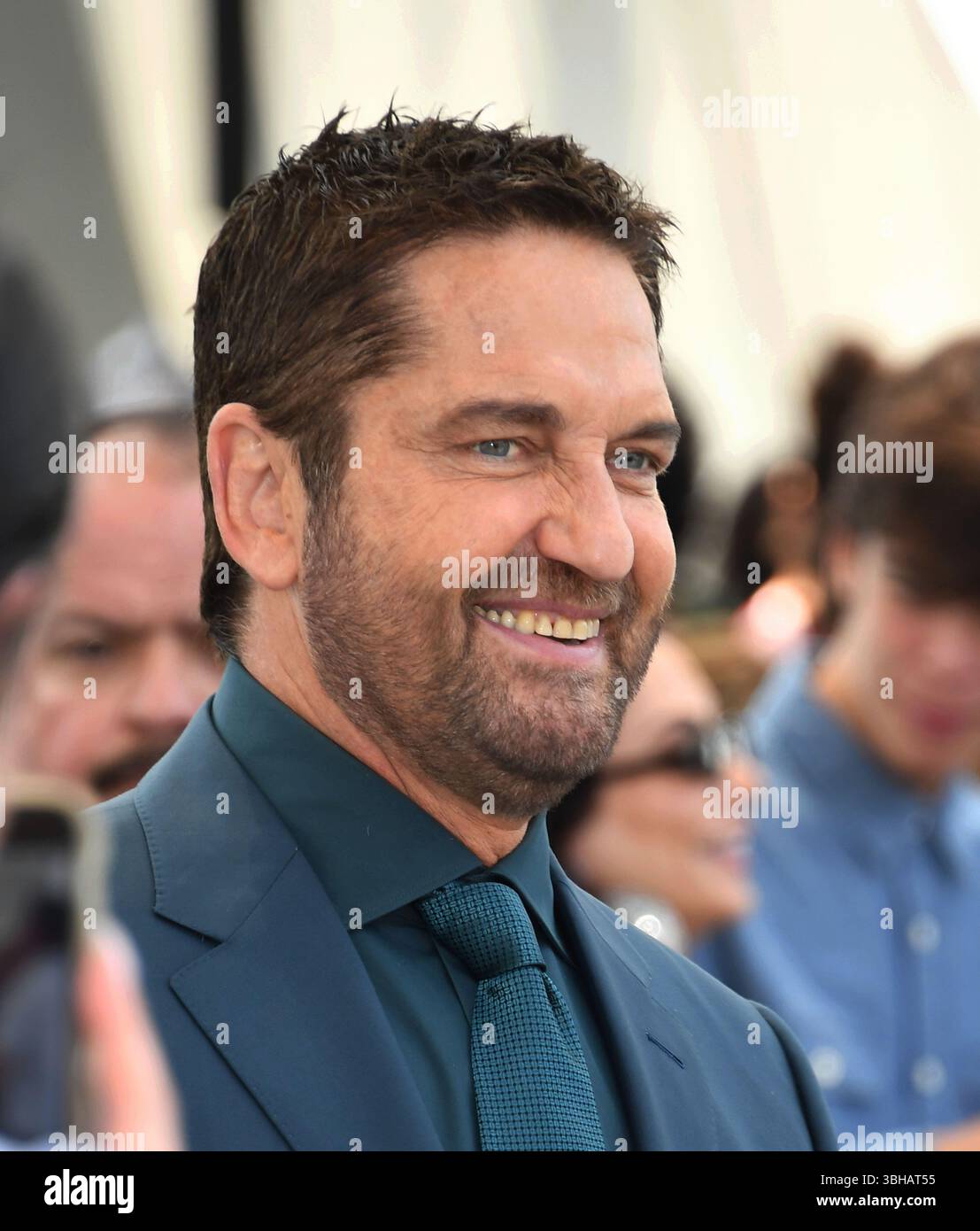 LOS ANGELES, KALIFORNIEN – JUNI 07: Gerard Butler besucht Universal Pictures präsentiert die Premiere von DreamWorks „How to Train Your Dragon“ in Los Angeles Stockfoto