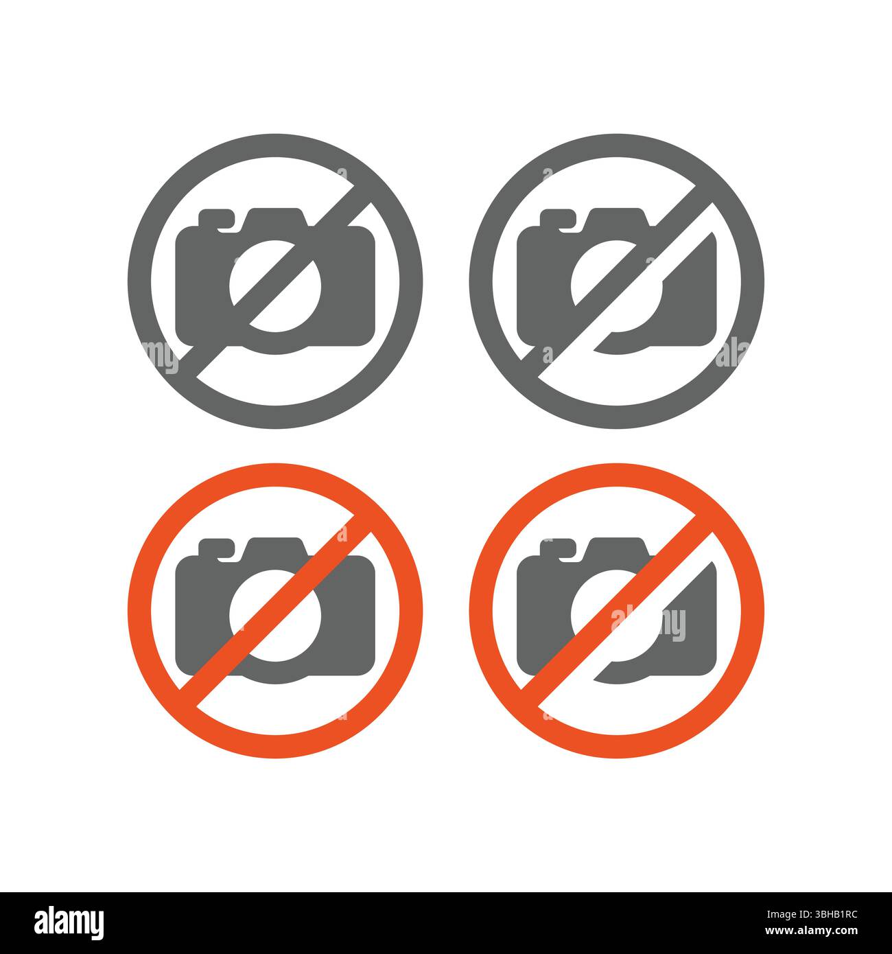 Kein Vektor-Warnschild für Fotokamera. Fotografieren, Fotografieren nicht erlaubt und verboten. Stock Vektor