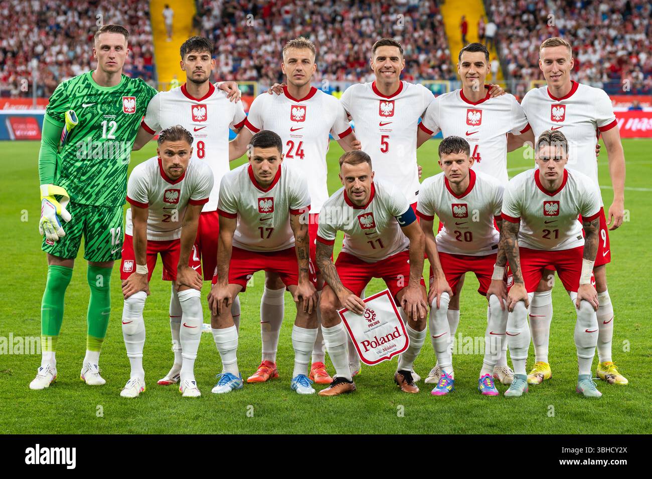 CHORZOW, POLEN - 6. JUNI 2025: Freundschaftsspiel Polen - Moldawien 2:0. Team aus Polen. Stockfoto