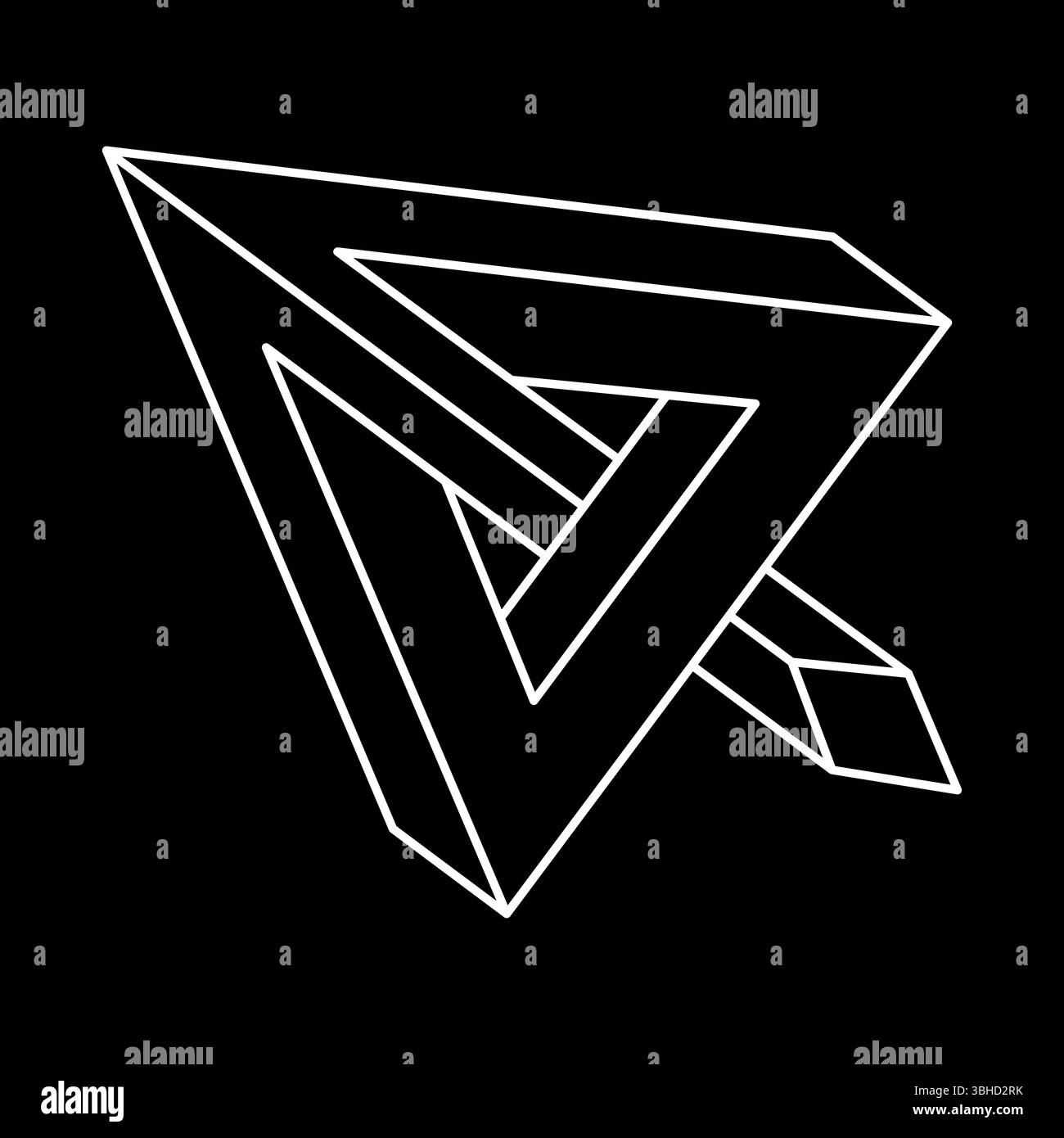 Geometrieabbildung. Unmögliche Form. Webdesign-Element. Optisches Illusionsobjekt. Stock Vektor