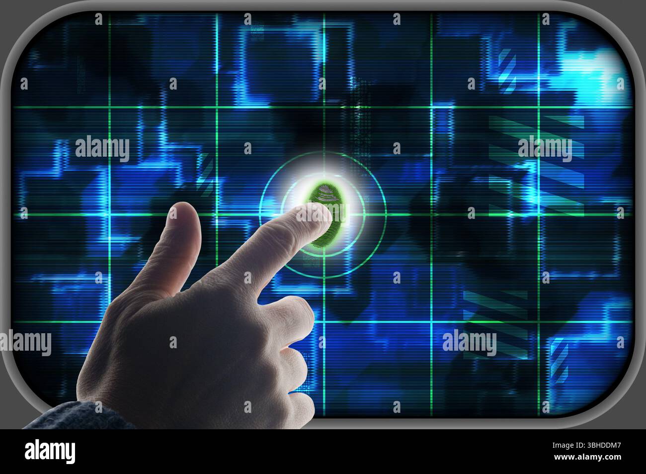 Sichere Identitätsüberprüfung mit Fingerabdruck Stockfoto