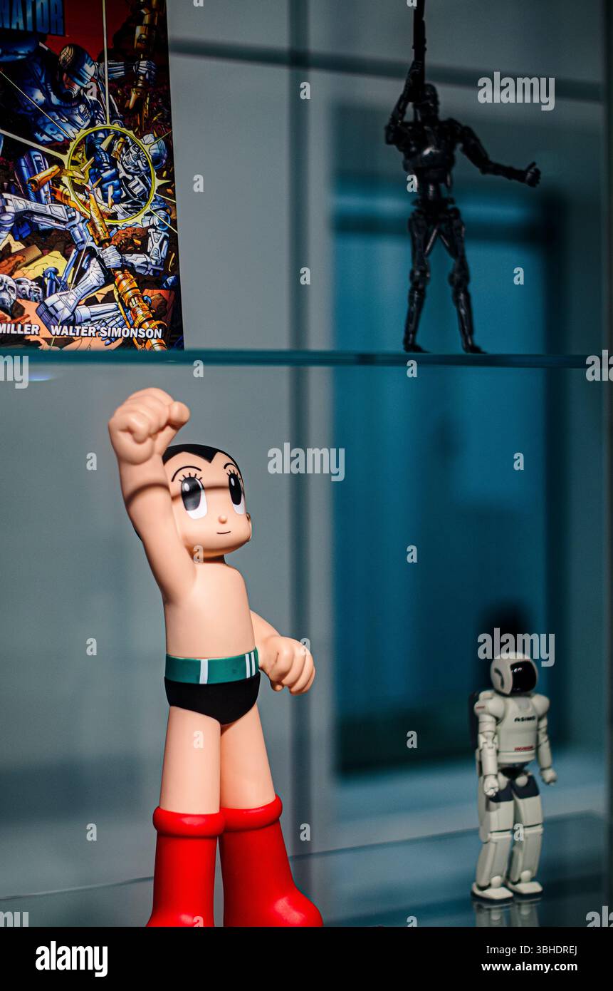 ASTRO Boy Figur wird in der Museumsausstellung ausgestellt Stockfoto