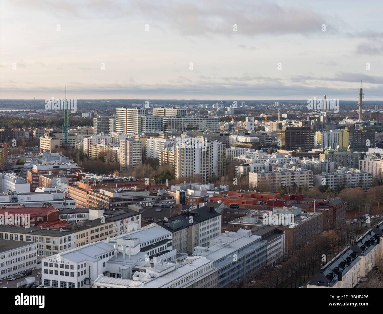 Helsinki auf einem Drohnenfoto Stockfoto