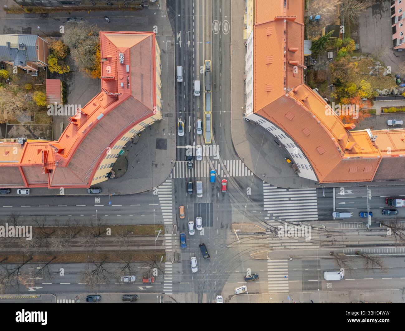 Helsinki auf einem Drohnenfoto Stockfoto