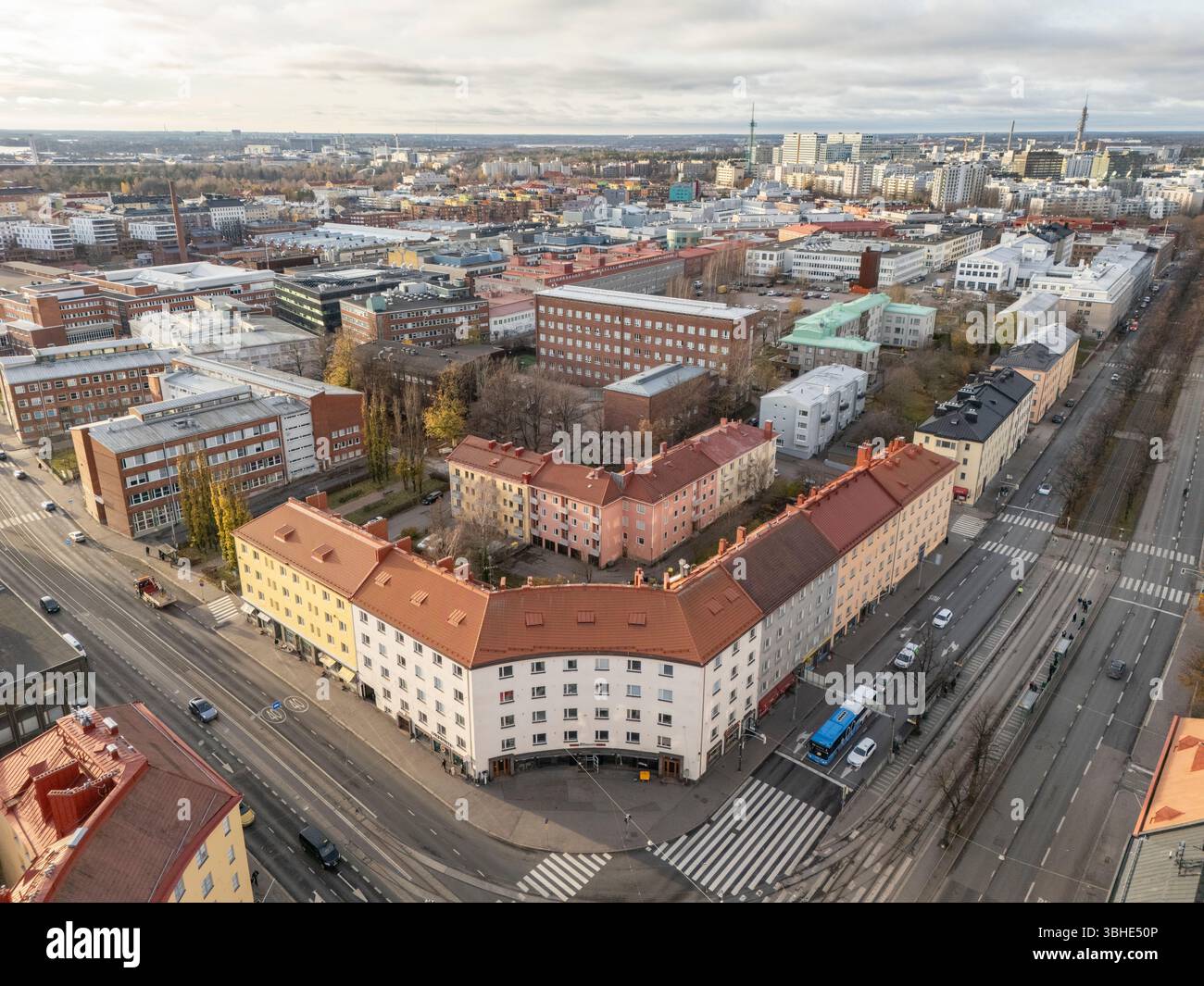 Helsinki auf einem Drohnenfoto Stockfoto