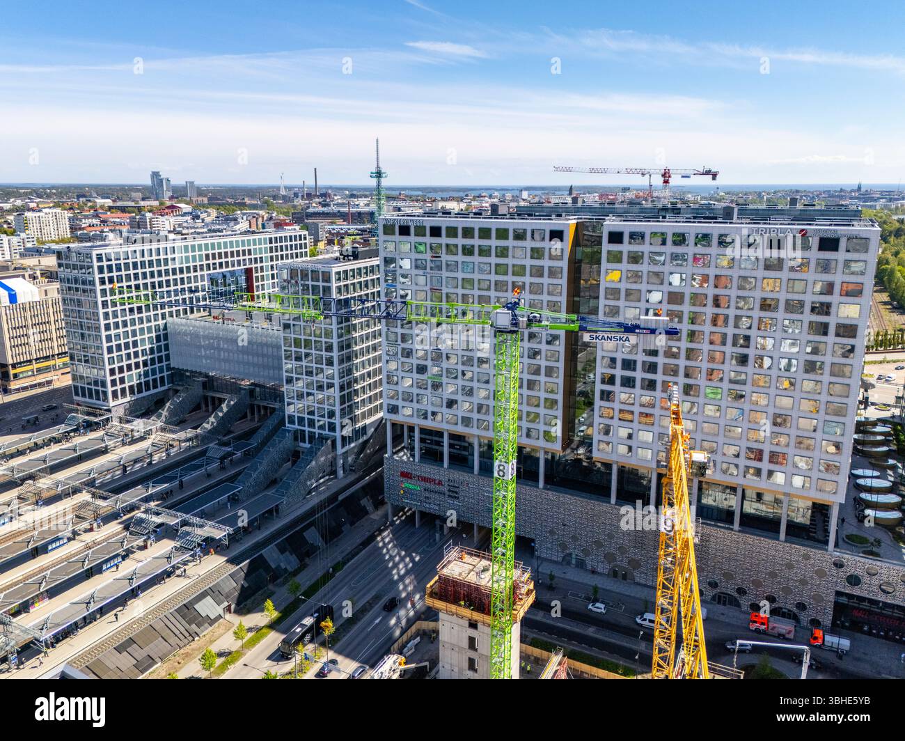Helsinki auf einem Drohnenfoto Stockfoto