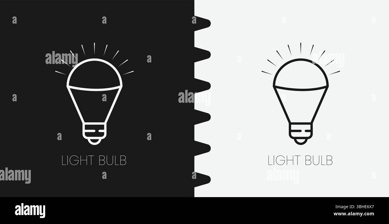 Minimalistischer LED-Glühlampe Icon Vektor, einfache Umrissdarstellung der energieeffizienten Lichtquelle Grafik Stock Vektor