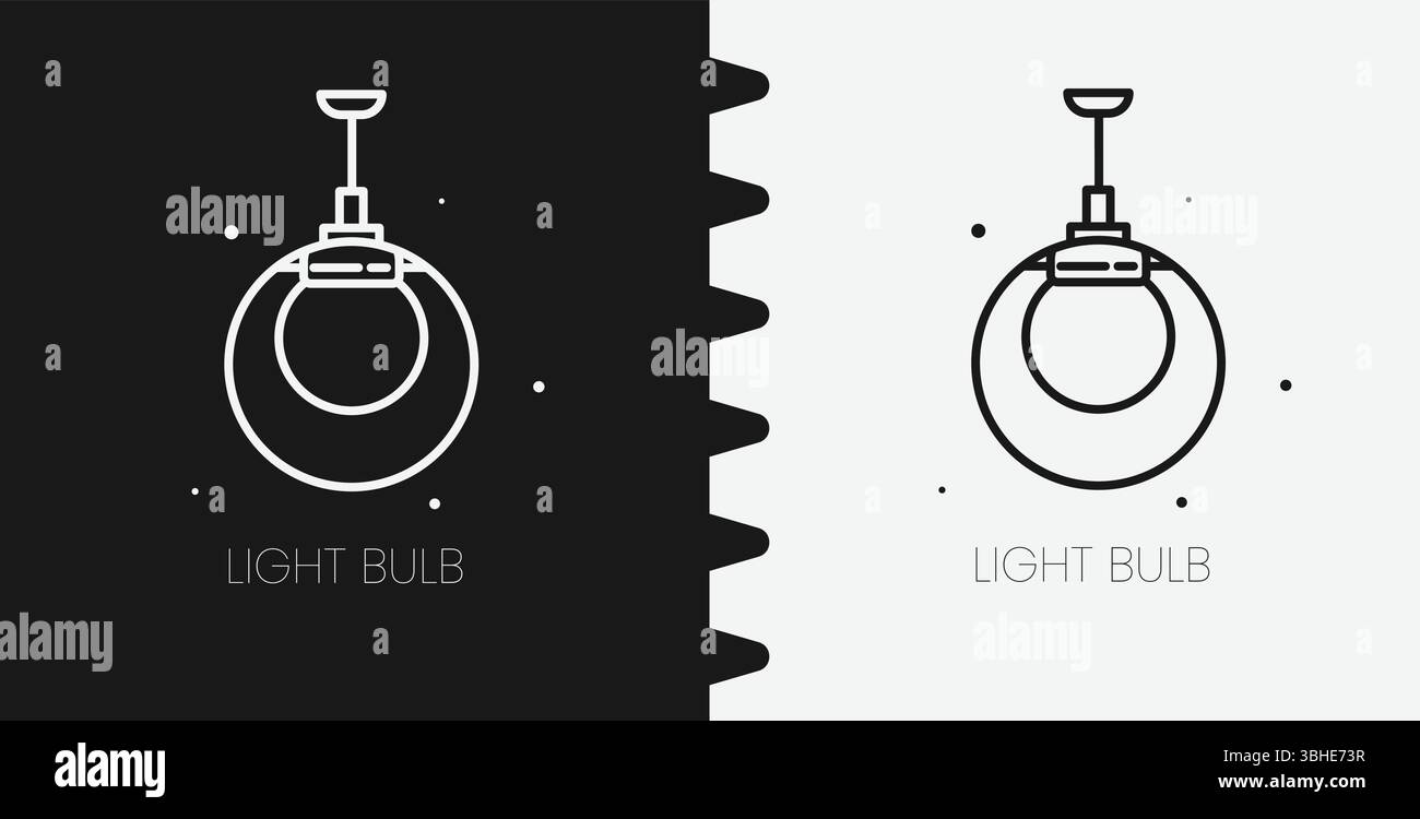 Minimalistische kugelförmige Pendelleuchte Icon Vektor einfache Umrissillustration der hängenden Deckenlampe Grafik Stock Vektor