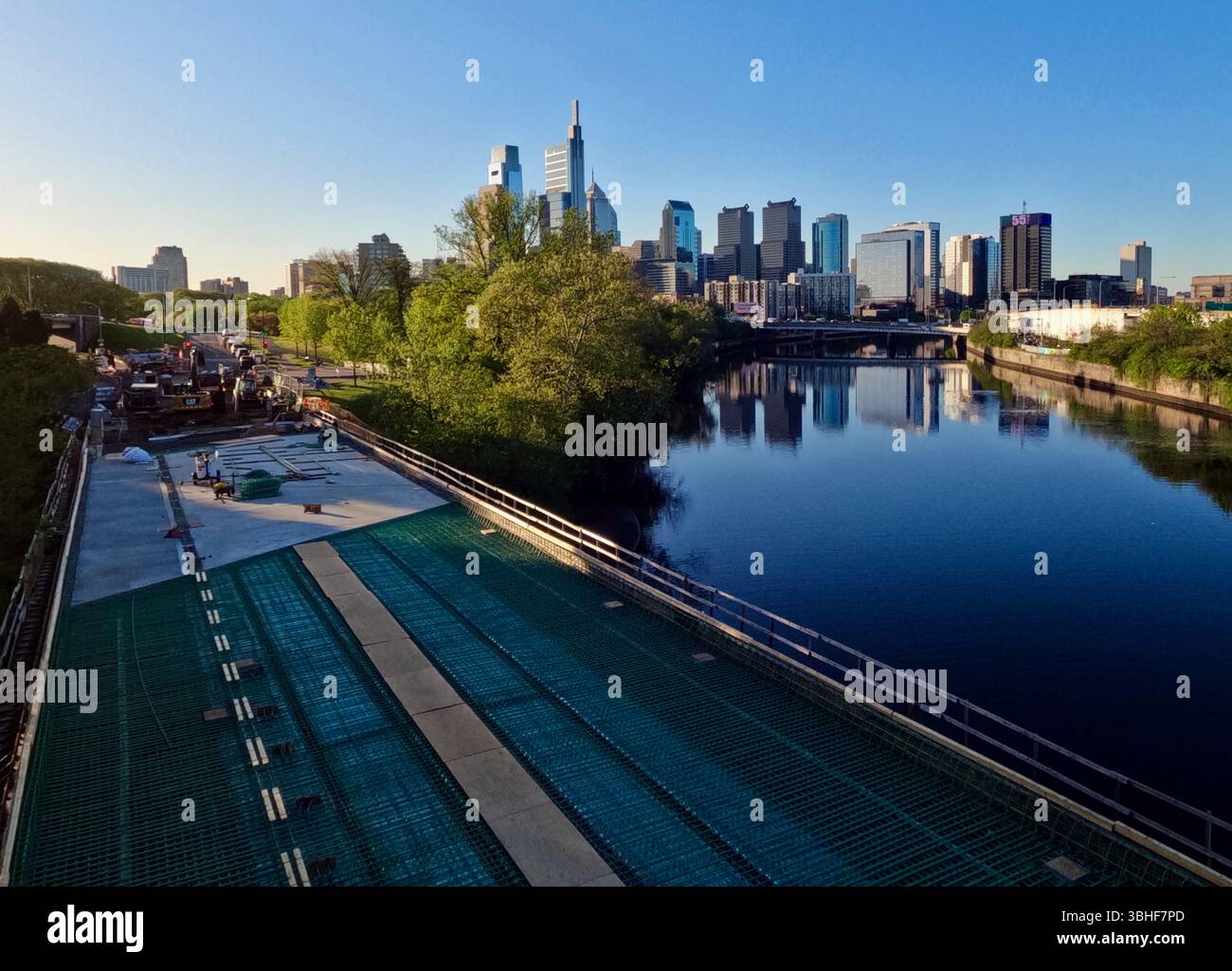 Die MLK Drive Bridge steht im Bau als Teil eines größeren Sanierungsprojekts nördlich von Center City. Stockfoto