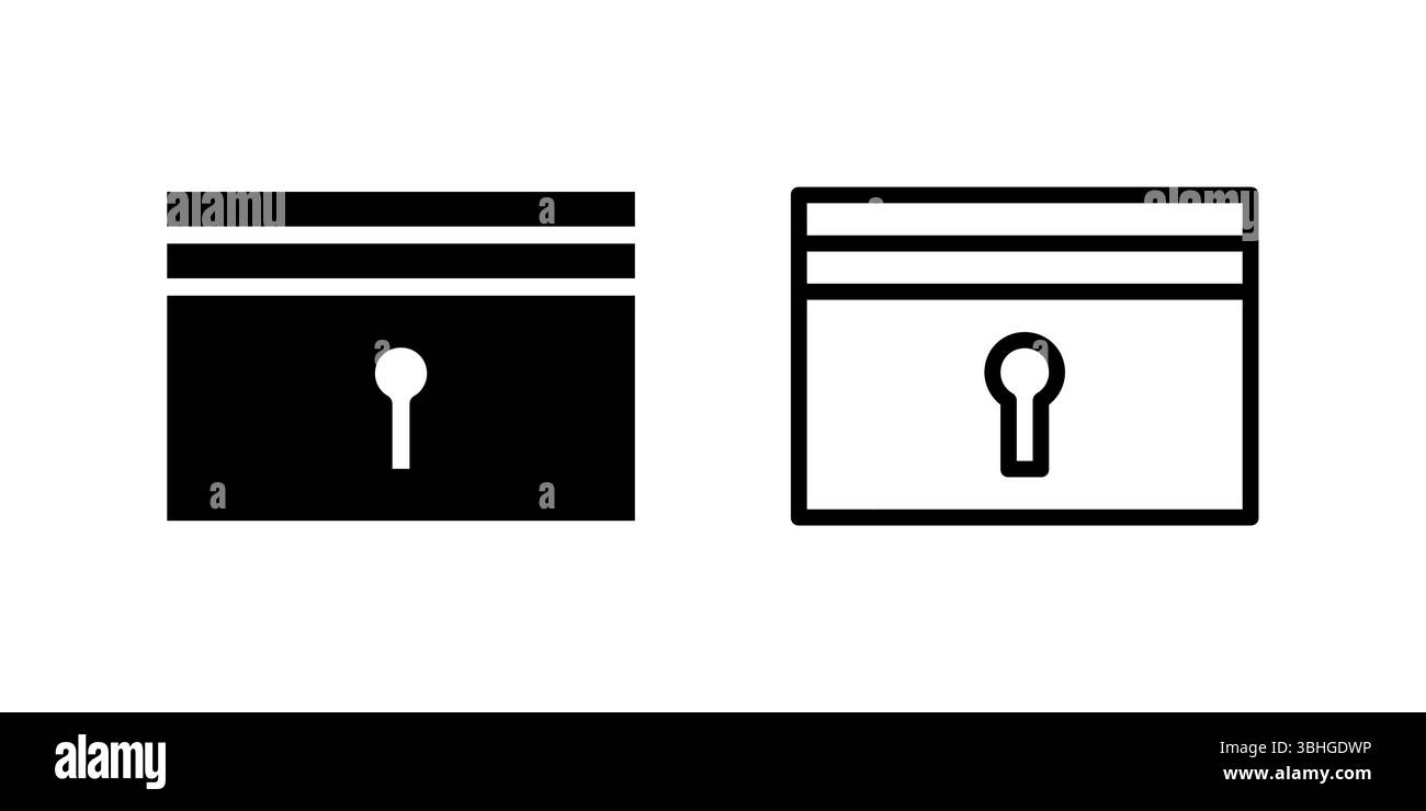 Ein Schlüsselkartensymbol, perfekt für Hotelzugang, Sicherheit, Zimmereingang und moderne Unterkunftssysteme. Stock Vektor
