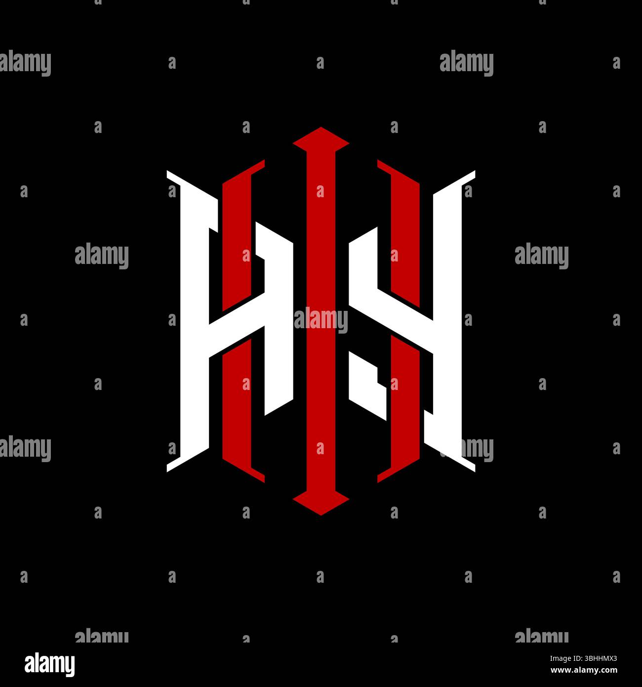 Initial-Monogramm mit geometrischem, modernem Torii Gate-Design im japanischen Stil auf isoliertem Hintergrund, minimalistisches geometrisches japanisches Logo. Stock Vektor