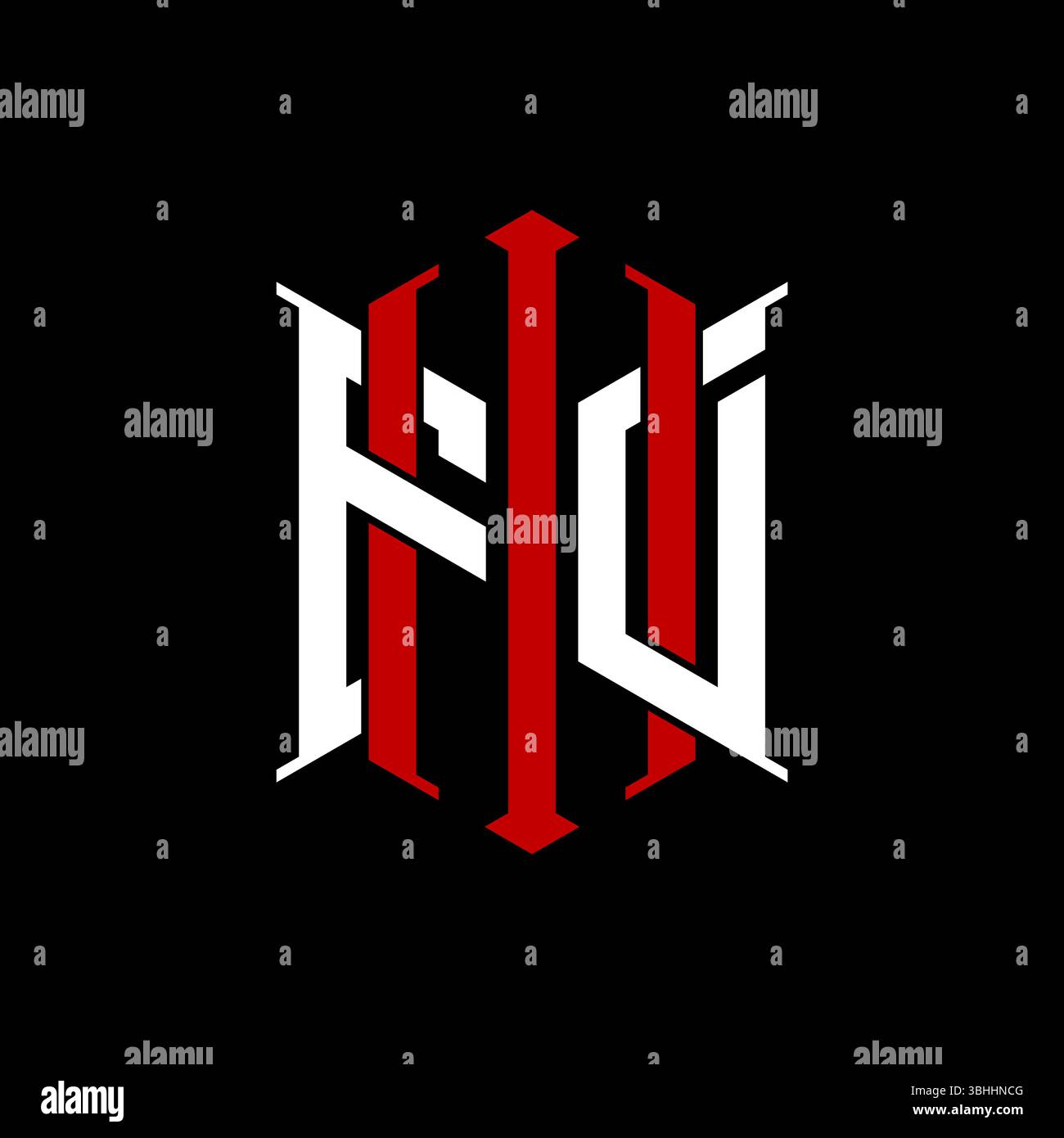 Logo Initial Monogramm mit geometrischem, modernem Rechteck elegantem Design im isolierten Hintergrund, minimalistisches Logo in geometrischer Form. Stock Vektor