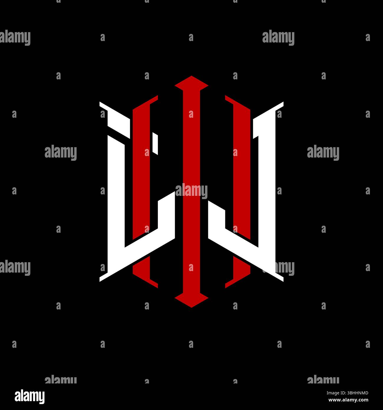 Logo Initial Monogramm mit geometrischem, modernem Rechteck elegantem Design im isolierten Hintergrund, minimalistisches Logo in geometrischer Form. Stock Vektor