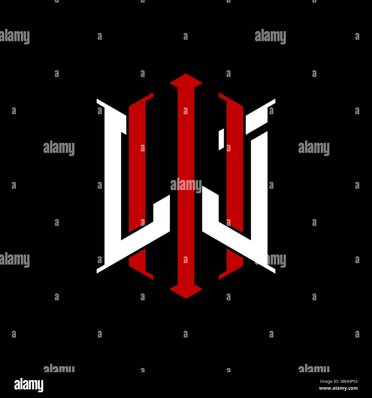 Logo Initial Monogramm mit geometrischem, modernem Rechteck elegantem Design im isolierten Hintergrund, minimalistisches Logo in geometrischer Form. Stock Vektor