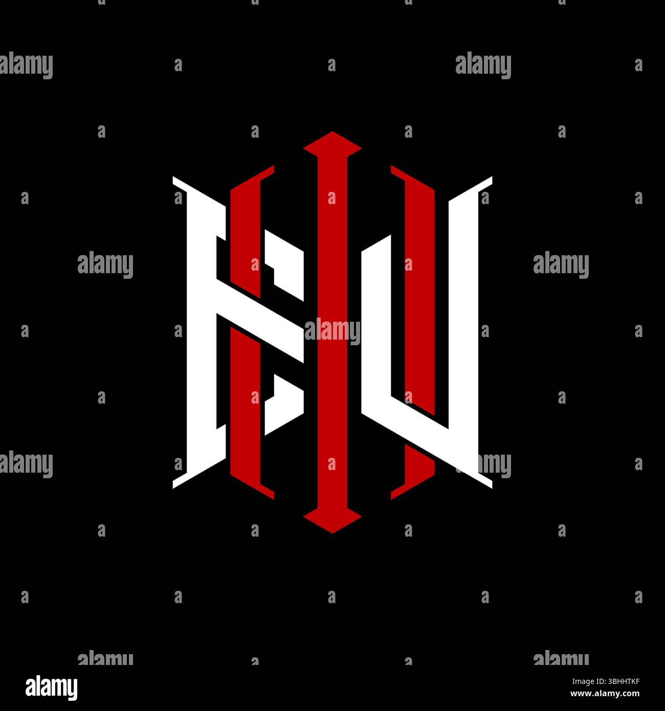 Logo Initial Monogramm mit geometrischem, modernem Rechteck elegantem Design im isolierten Hintergrund, minimalistisches Logo in geometrischer Form. Stock Vektor