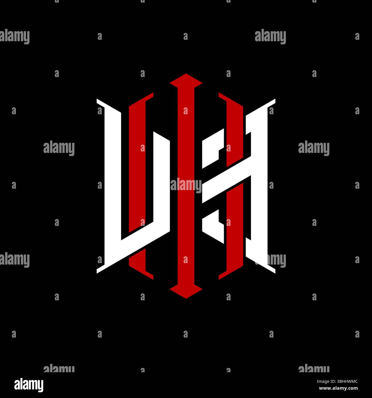 Logo Initial Monogramm mit geometrischem, modernem Rechteck elegantem Design im isolierten Hintergrund, minimalistisches Logo in geometrischer Form. Stock Vektor