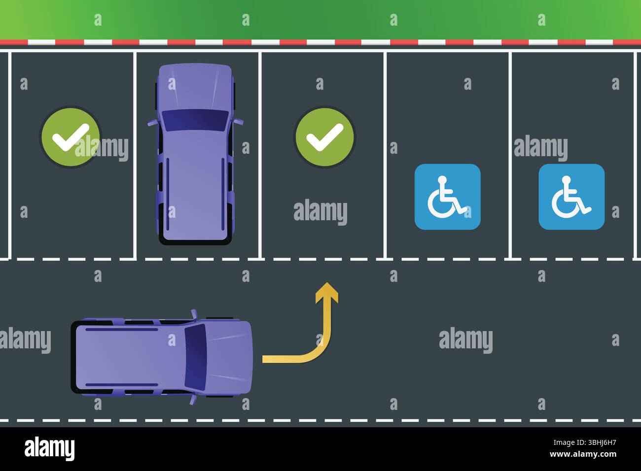 Vektordarstellung des Behindertenparkplatzes Stock Vektor