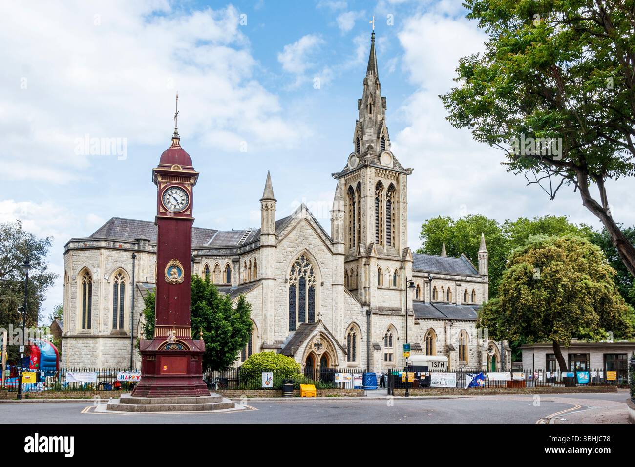 Highbury Clocktower, ein denkmalgeschütztes viktorianisches Gebäude in Highbury Barn, Islington, North London, Vereinigtes Königreich. Stockfoto